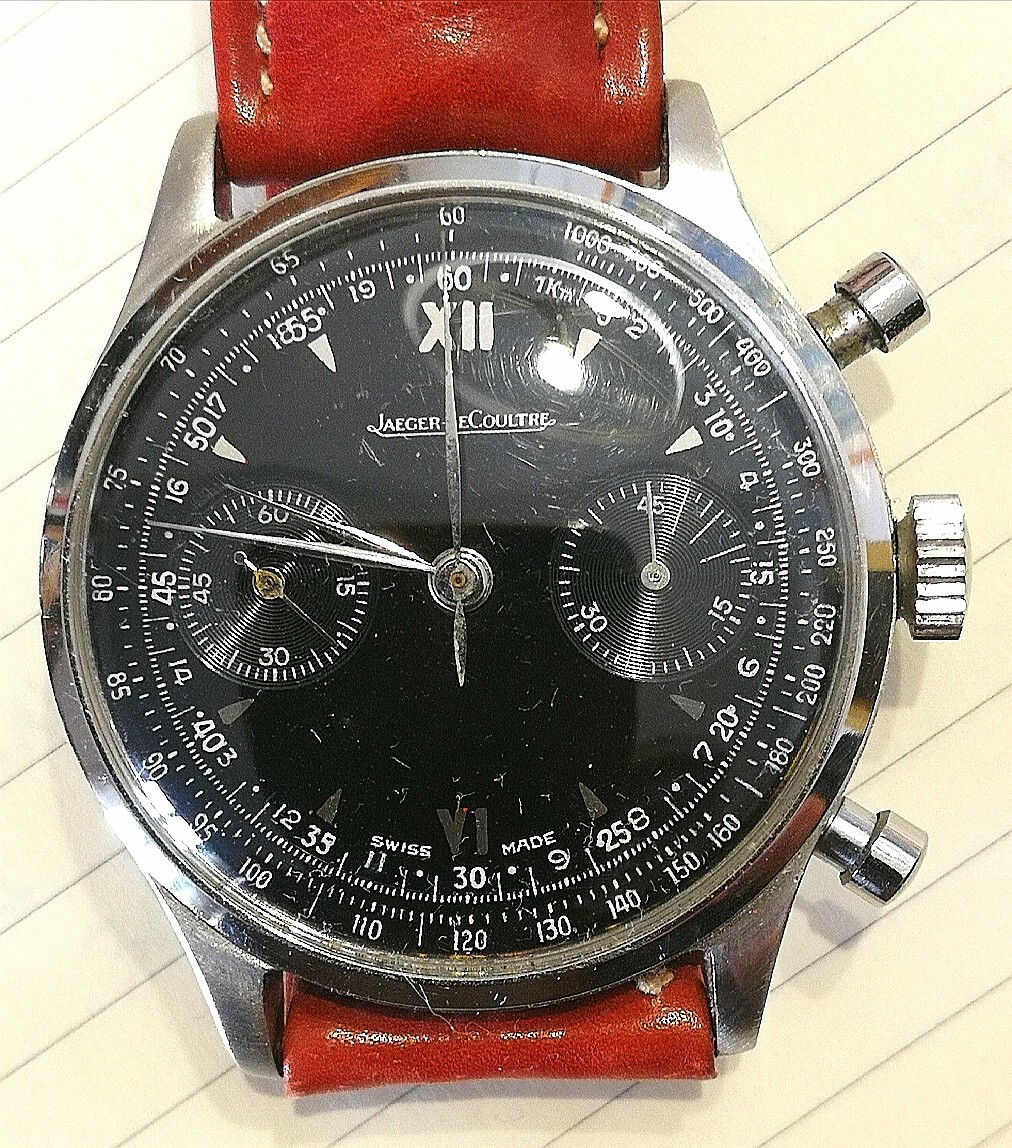 Vintage unicompax steel chronograph with pump buttons and screw bottom.
