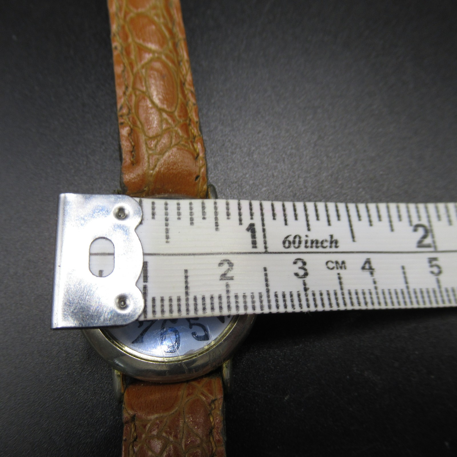Lucky Star Quartz Watch Women’s Blue Dial Brown Faux Croc Band Stainless Steel
