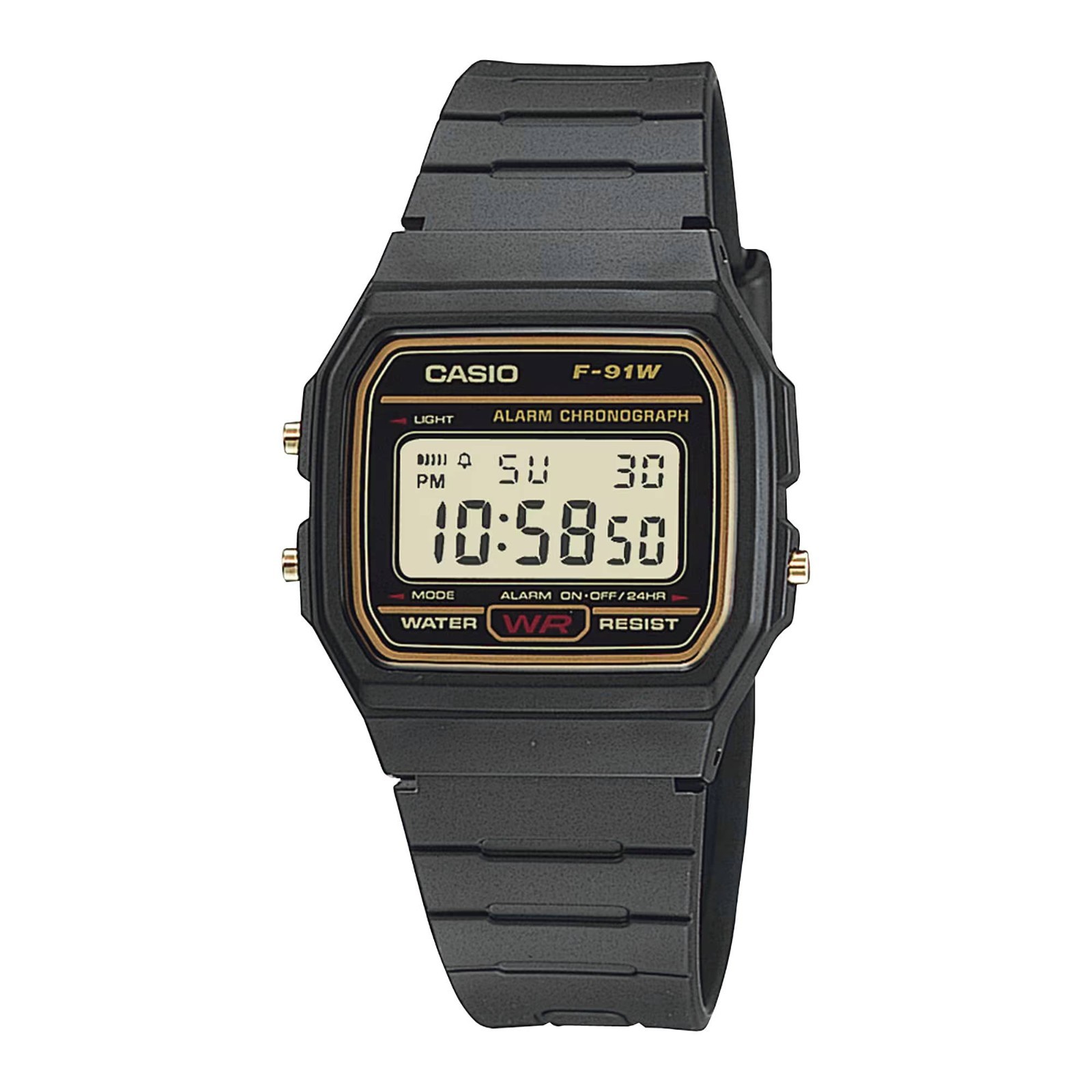 Casio F-91WG-9Q Digital 30M WR Alarm LED Backlight Stopwatch Resin Band