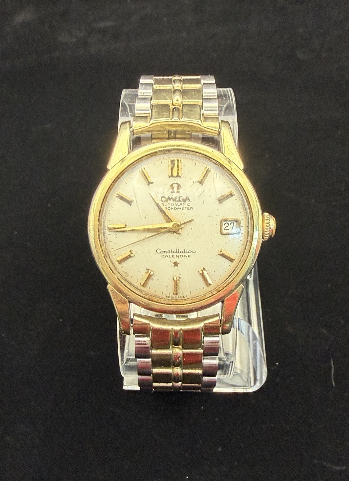 Vintage Omega Constellation Calendar 24J Wrist Watch w/ 14k GF Trim | Works