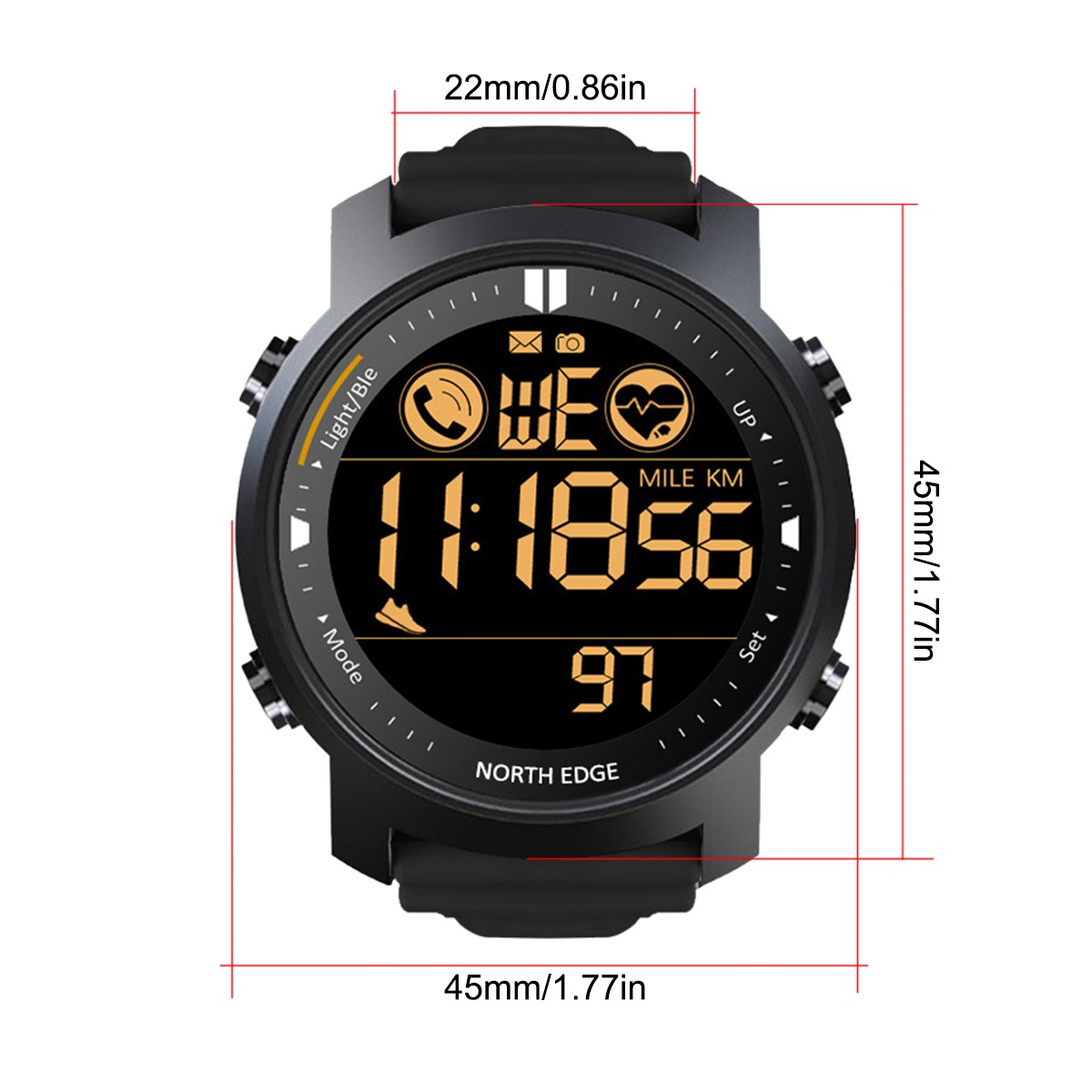 Men Sport Tactical Smart Watch Waterproof Outdoor WristWatchFor iPhone Samsung