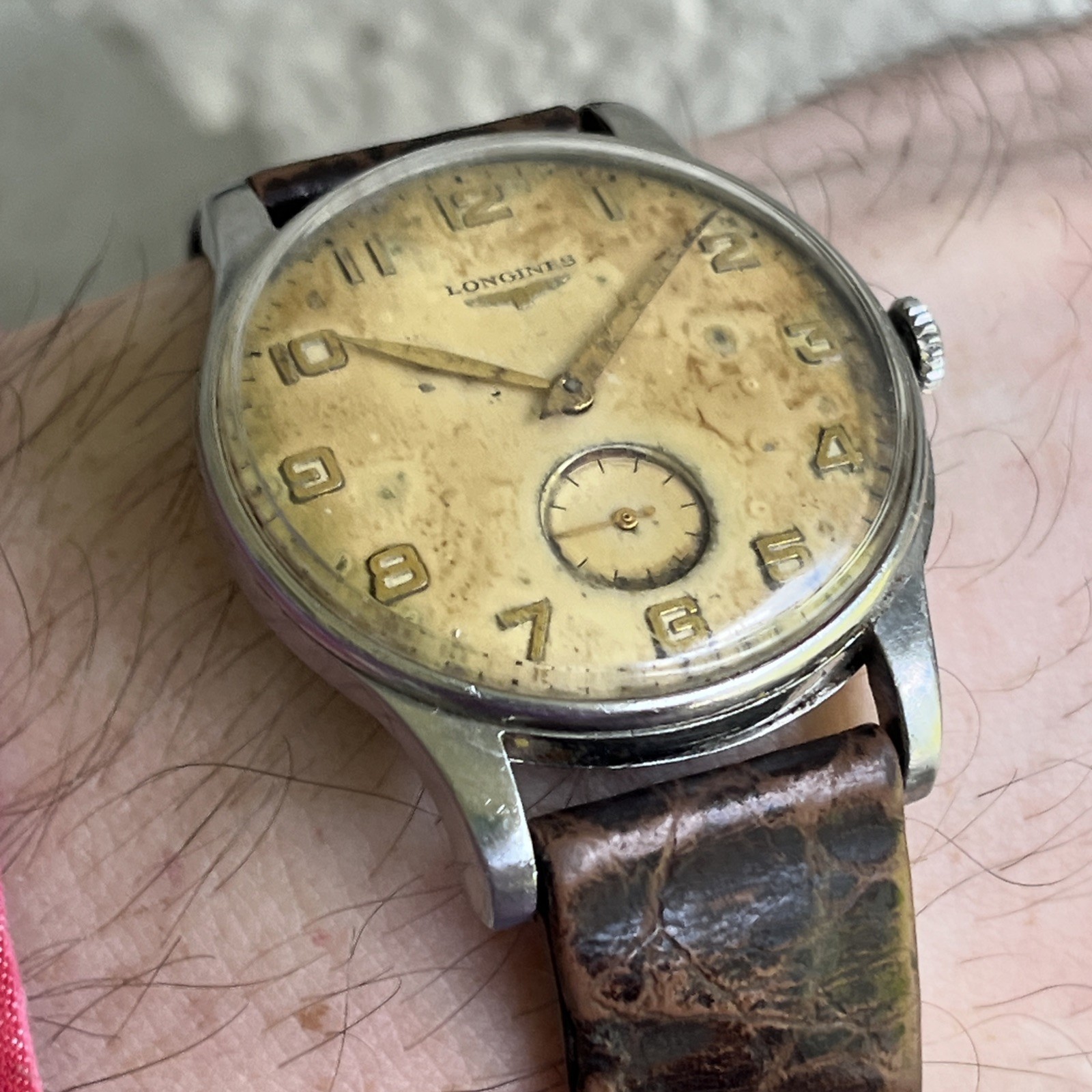 Vintage Longines Watch 5356 Manual Cal.12.68Z Swiss Military Calatrava Tropical