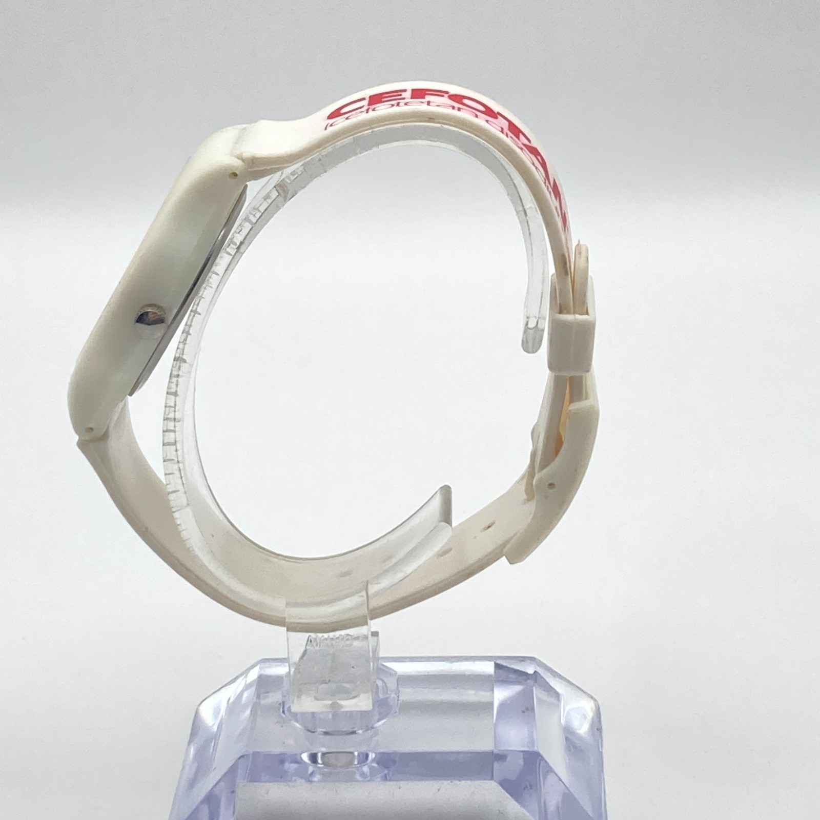 Vintage Cefotan Pharma Rep Unisex Watch 33mm White Red Medical New Battery 8.75″