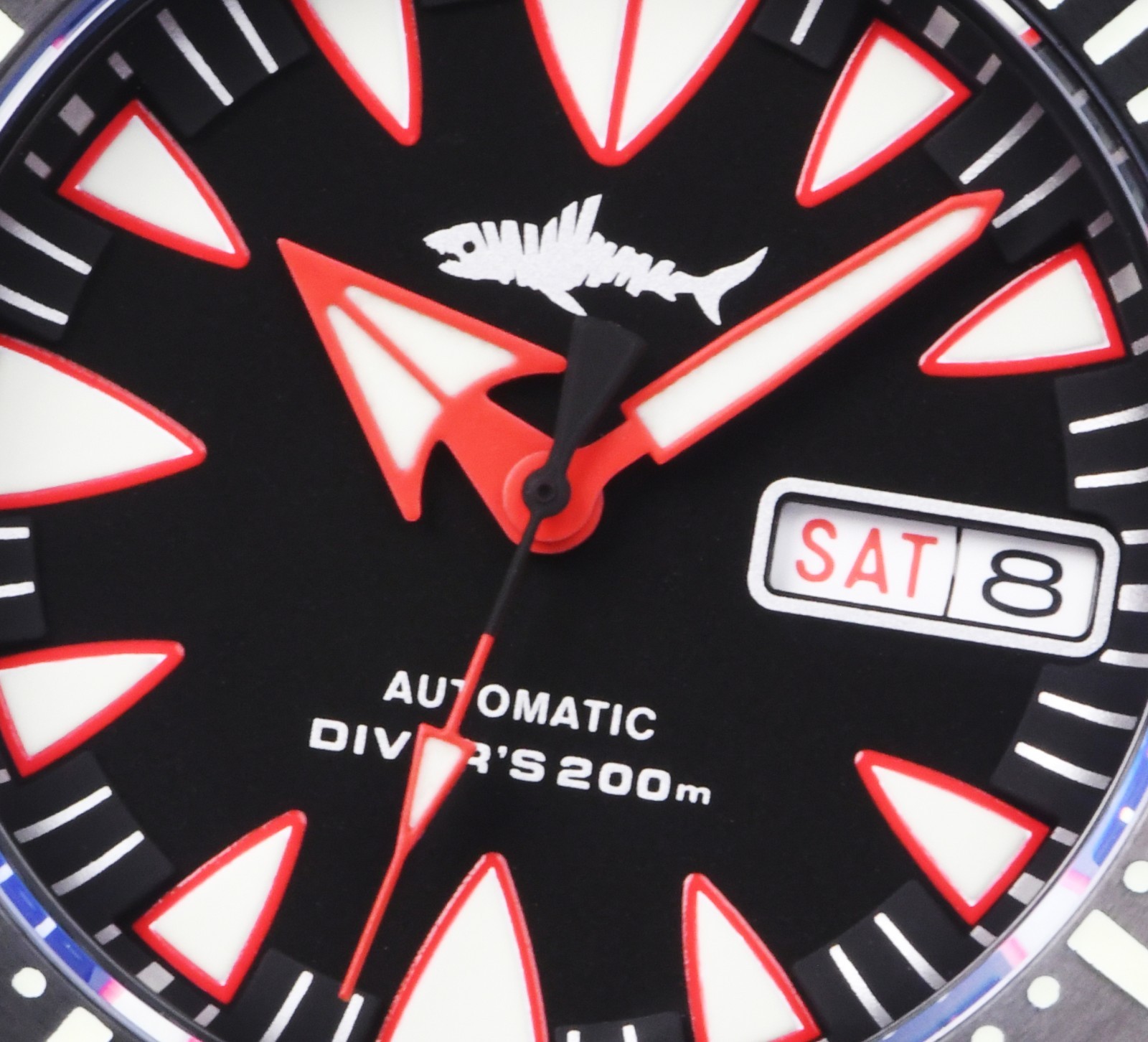 Heimdallr Ocean Monster NH36A Day Date Automatic 200M Diver Watch C3 316L Sharky