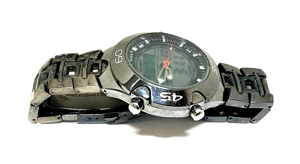 Harve Benard Digital / Analog Mens Wrist Watch Model 20-017 Works