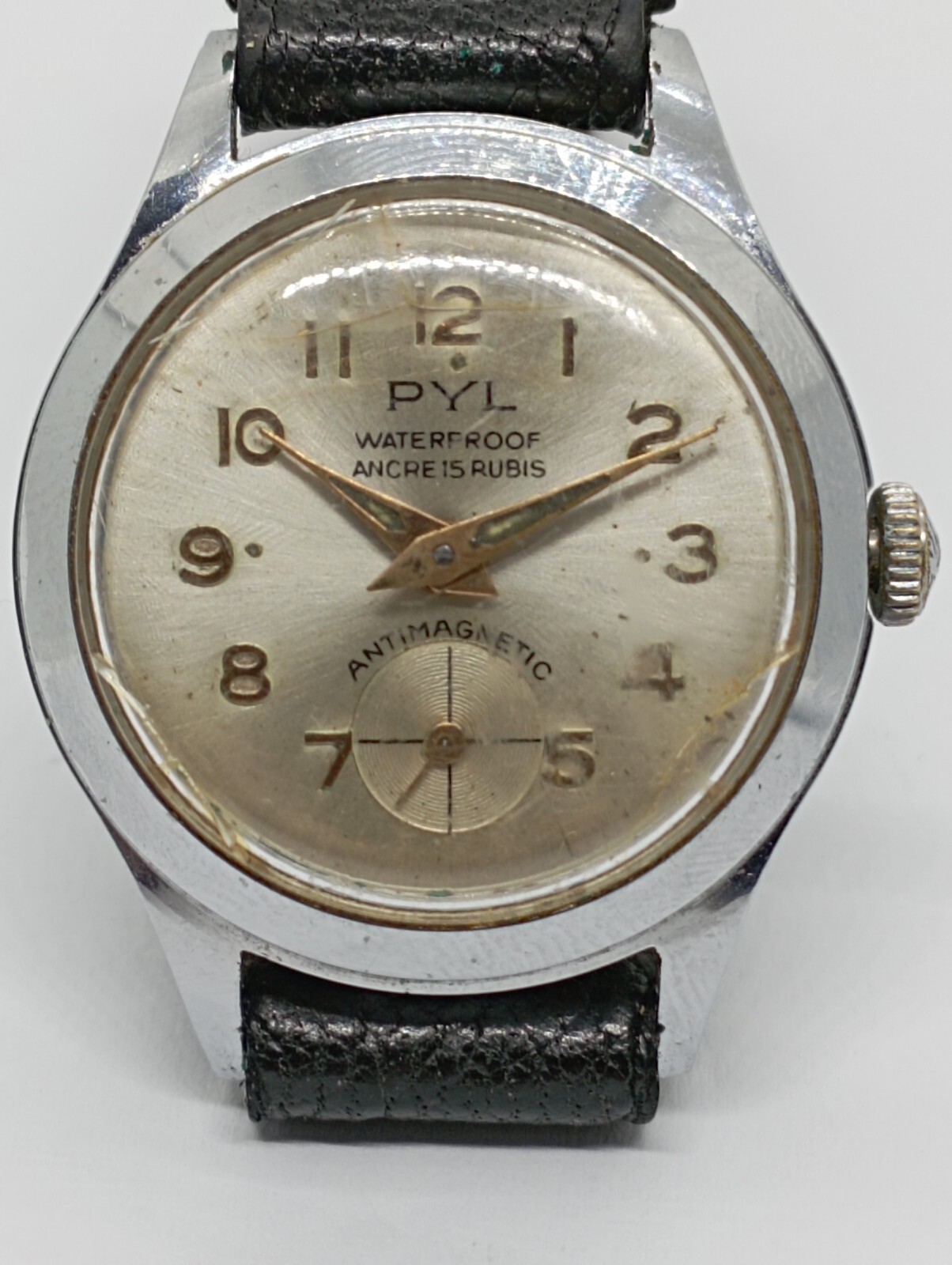 VINTAGE Mid.Size Watch Pyl Ancre 15 Rubis Cal Cupillard HP 233 Working Well Read
