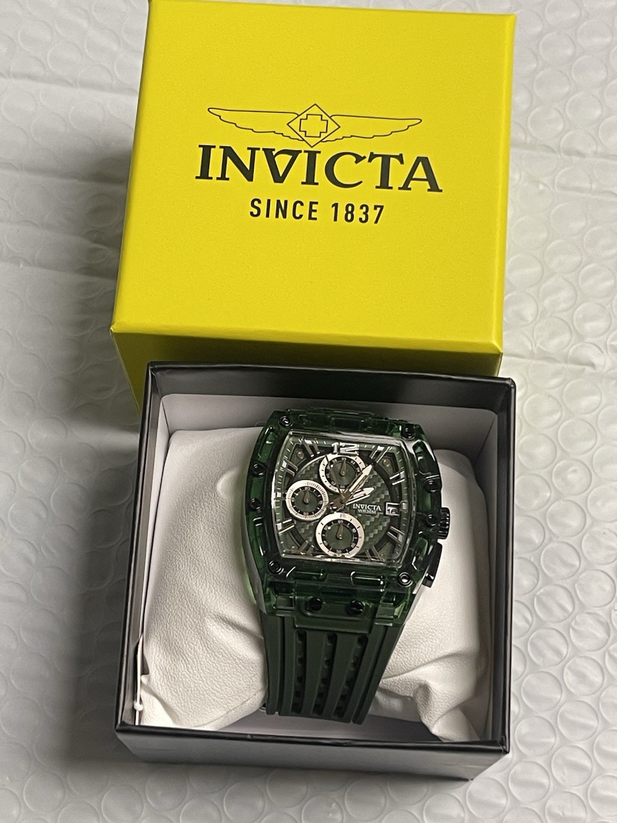 Invicta S1 Rally Men’s Watch – 42mm, Green & Silver new