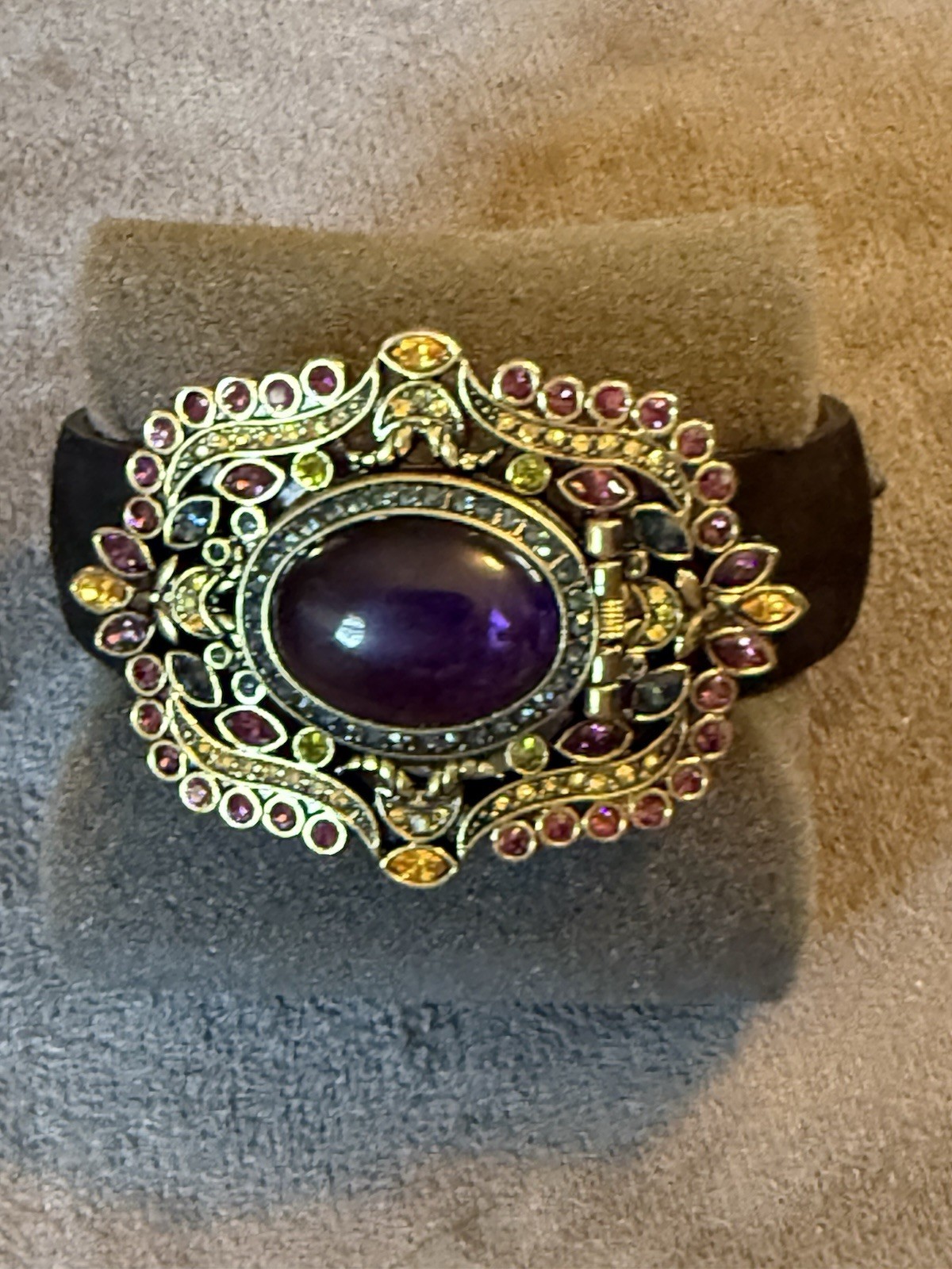 Heidi Daus Multicolor Jeweled Hidden Dial Cabochon Watch Bracelet B6268