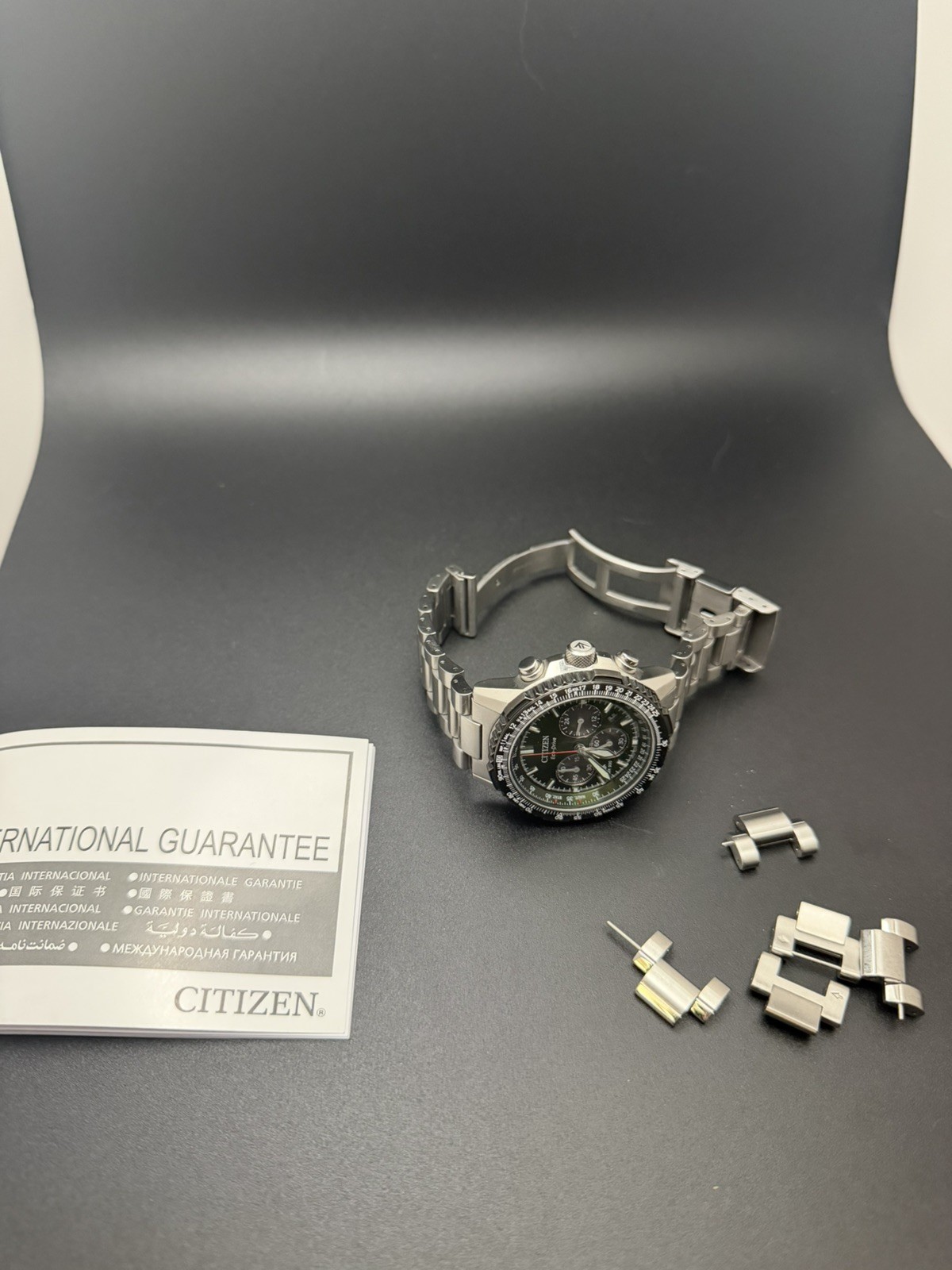 Citizen Men’s Promaster Navihawk Chronograph Green Dial Watch – No box