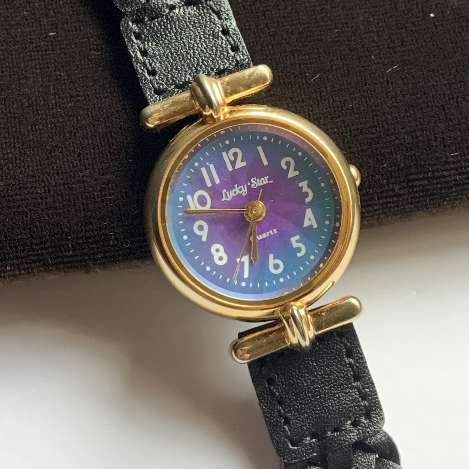 Lucky Star Ladies Purple to Blue fade Analog Watch new braided leather strap