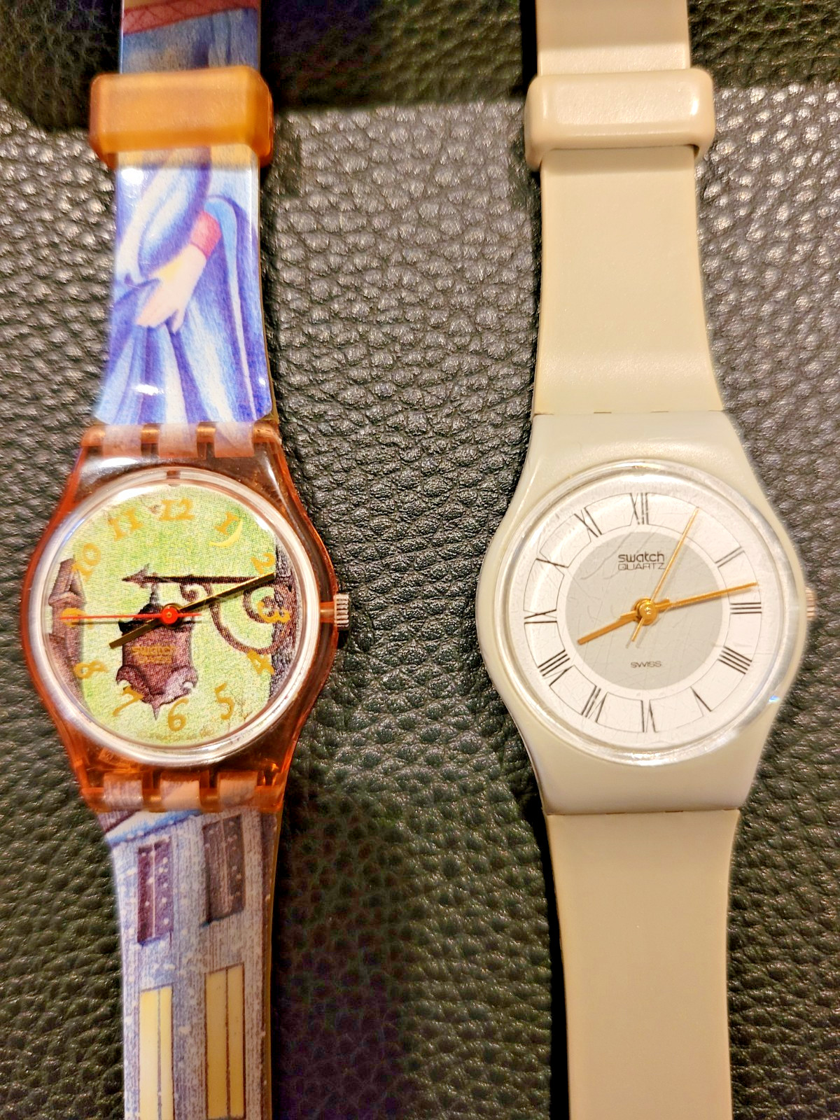Swatch Watches La Belle Au Bois Dormant LP-114 1993 and Grey Flannel LM 104 1985