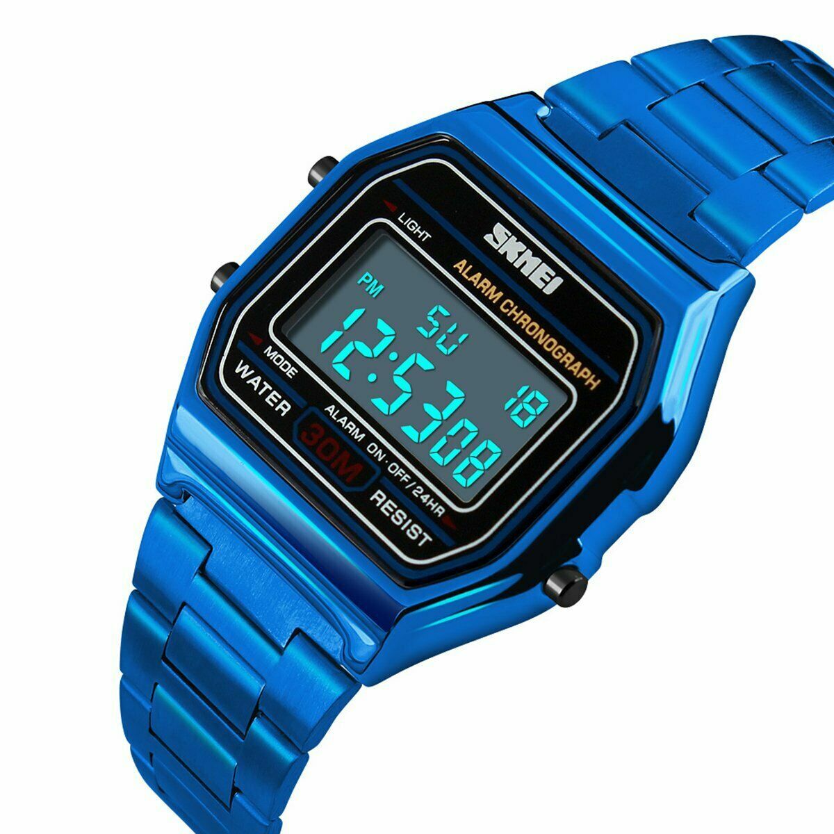 30M WATERPROOF F-91W SPORT ALARM CLASSIC DIGITAL RETRO WATCH GOLD BLUE BLACK