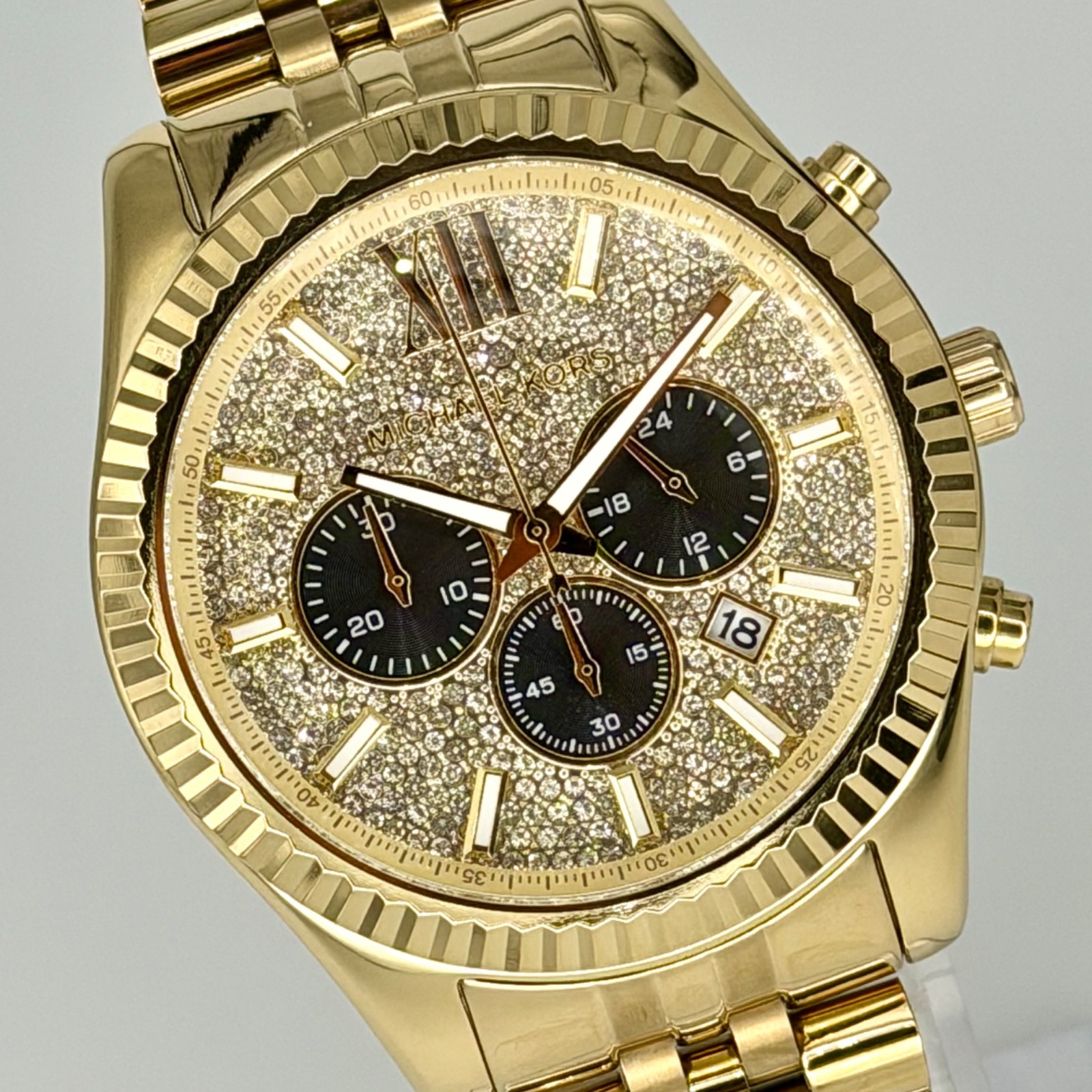 MICHAEL KORS Lexington MK8494 Gold Tone 44 mm Stainless Steel Unisex Wristwatch