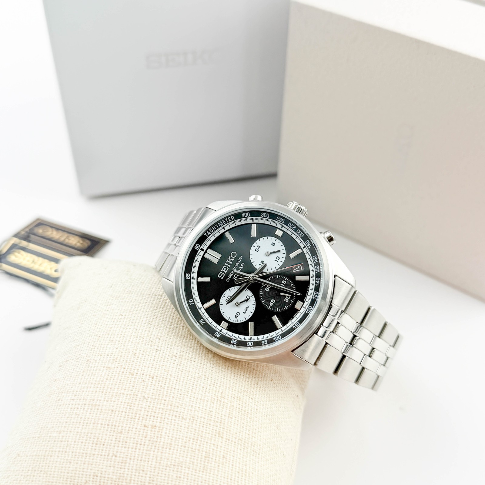 Seiko SSB429 Men’s Essentials Black Dial Stainless Steel Quartz Watch 41.5mm