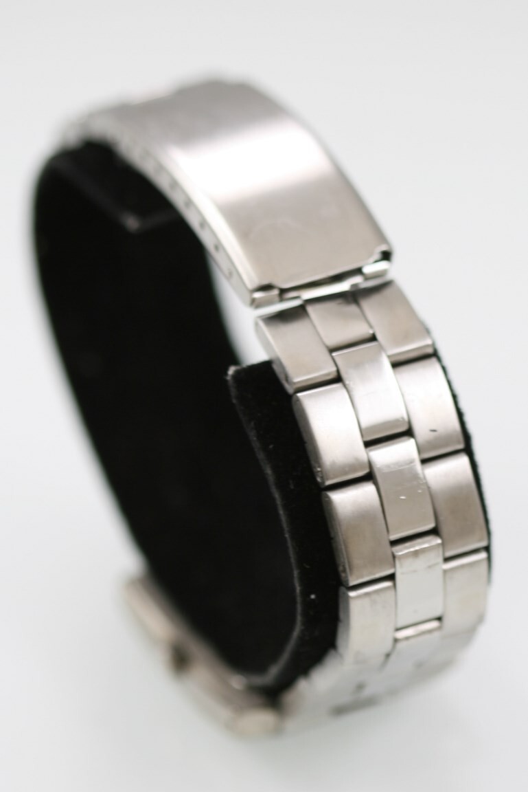 Folio Watch Men Silver Stainless Steel Water Resistant Battery Date Gray Quartz