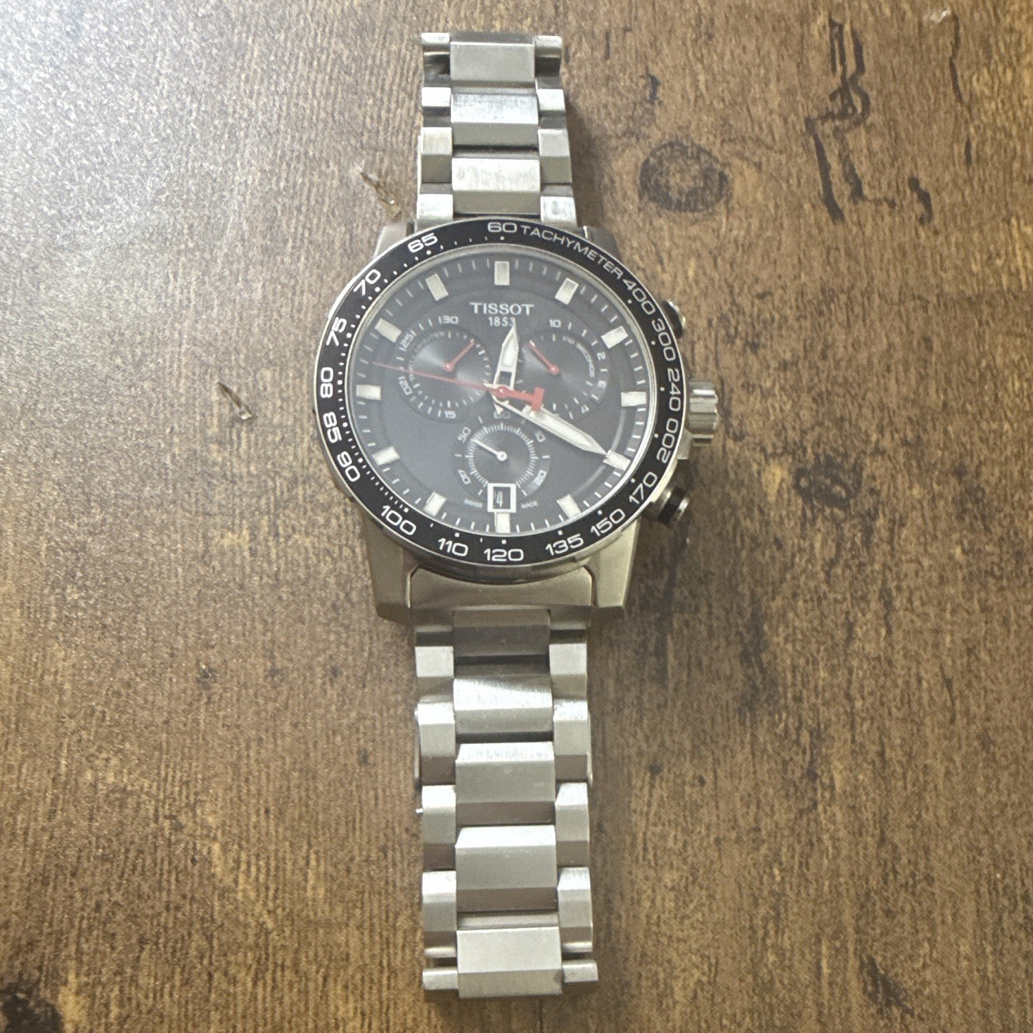 Tissot Men’s Sport Quartz Chronograph 45mm Black Dial Tachymeter Date 100m