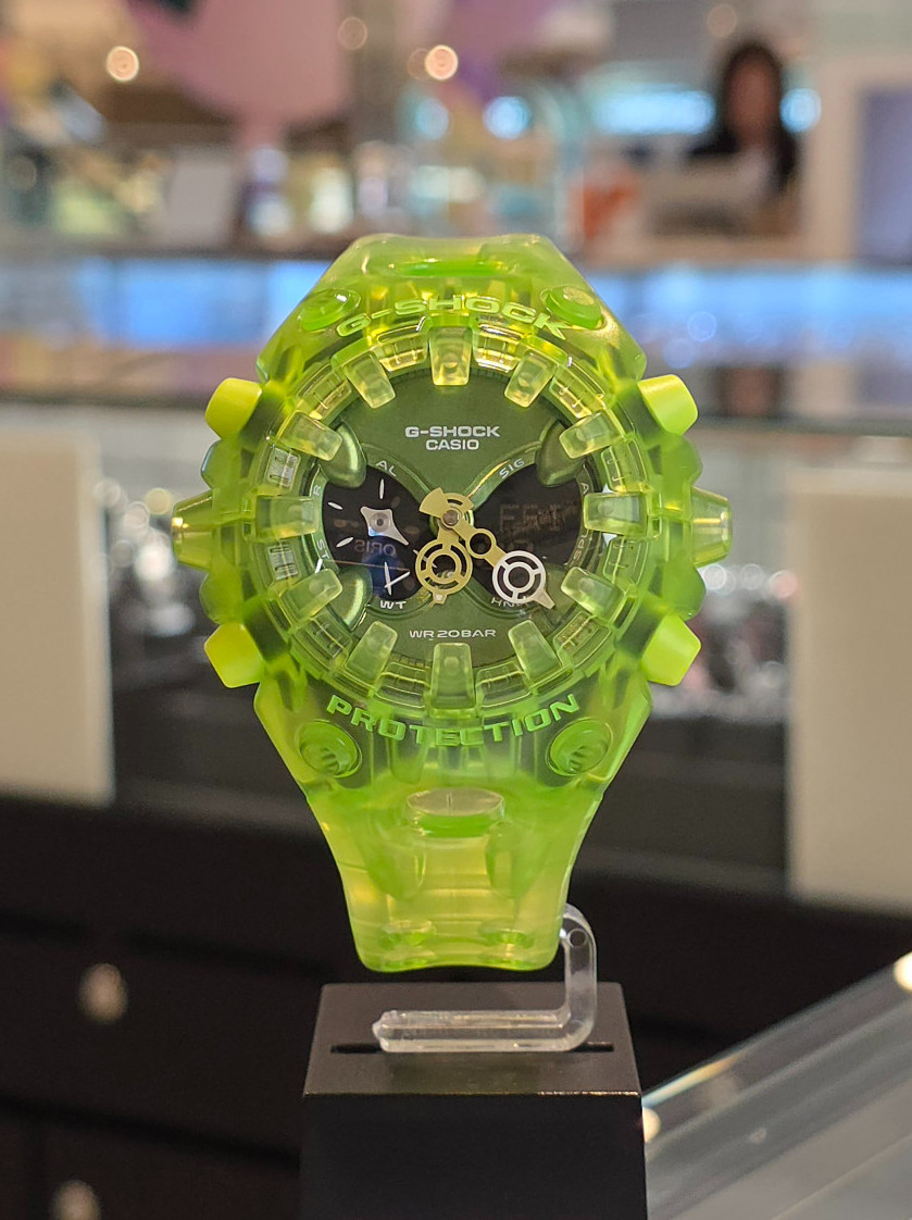 Casio G-Shock GA-V01SKE-3ADR Neon Green Skeleton Analog Digital Watch New