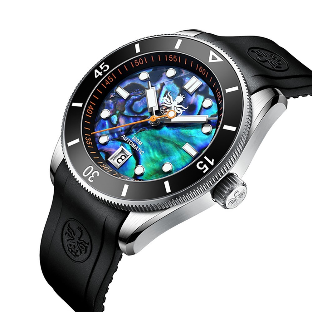 Phoibos WAVE MASTER 300M Steel Automatic Black Silicone Diver Men’s Watch