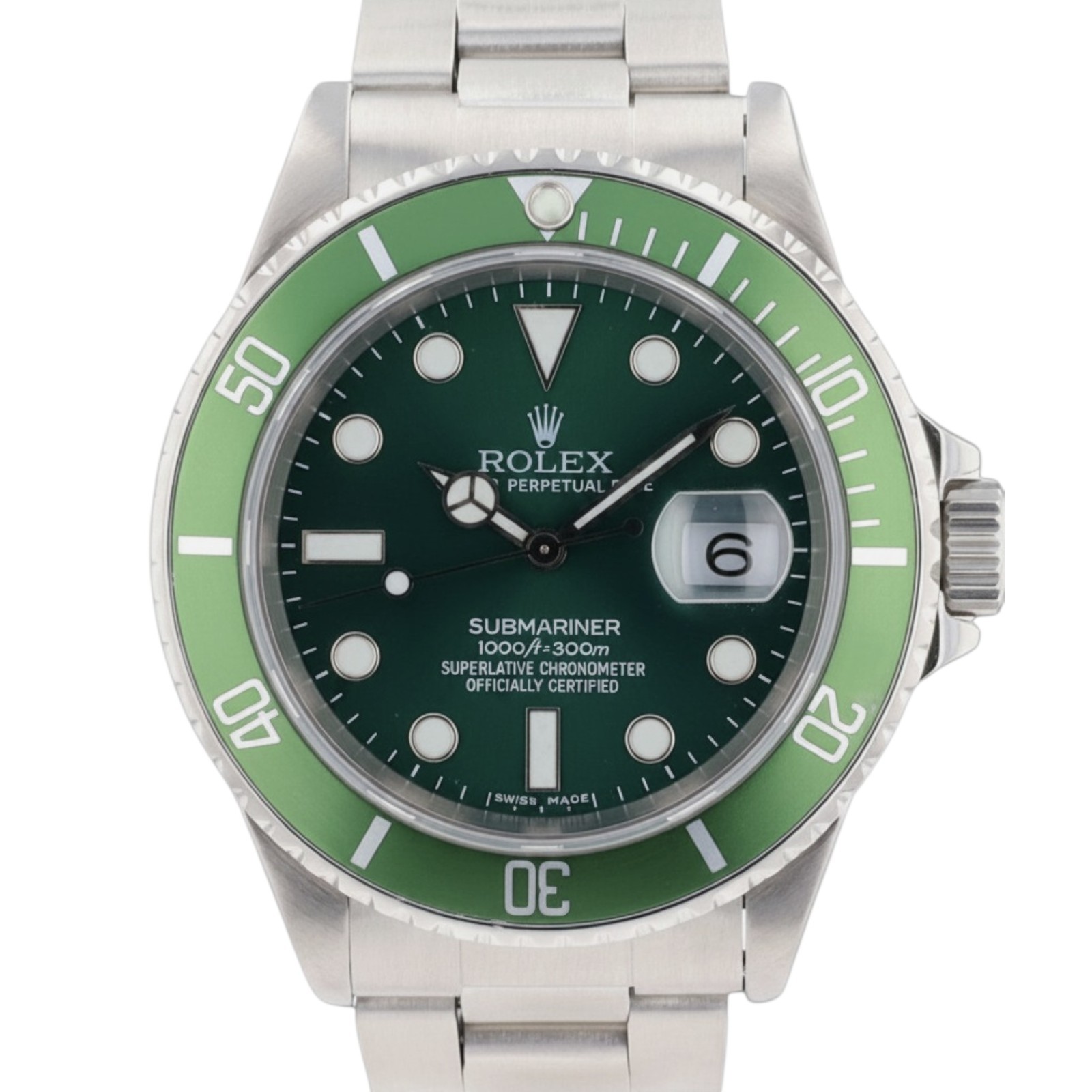 Rolex Submariner Date 16610 40mm Stainless Steel Green Dial & Insert Auto Watch
