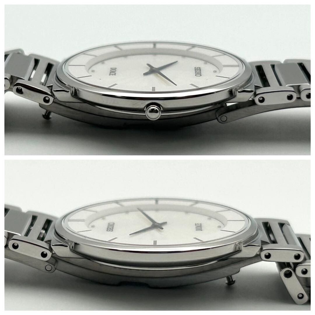 Seiko Dolce 4J40-0AC0 Mens Dress Watch Quartz White Guilloche Dial Box Papers
