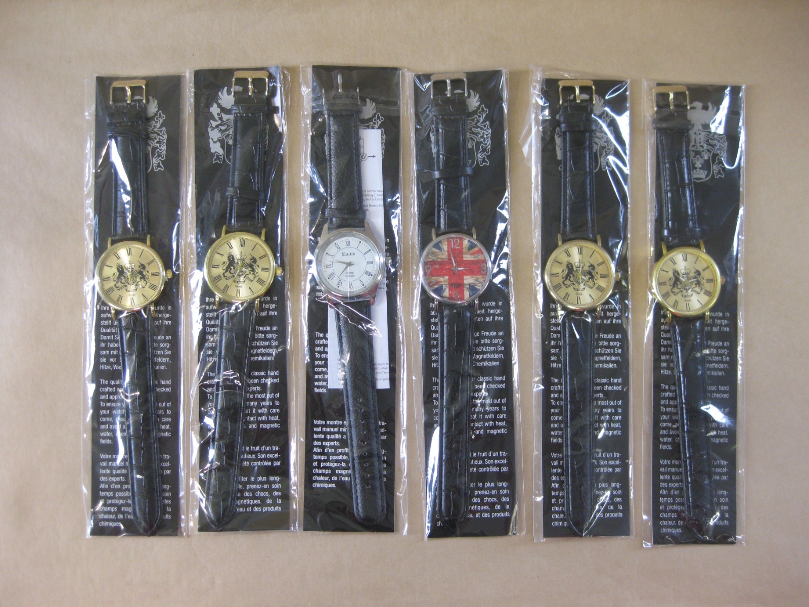 Eiger Mens Watches Job Lot x 6 ~ Union Jack & Others ~ Unused In Packaging