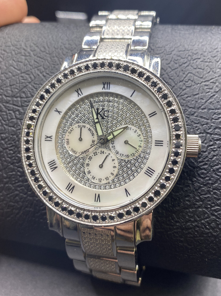 TECHNO COM KC 2ct Black DIAMOND Bezel Men’s Chronograph Watch***