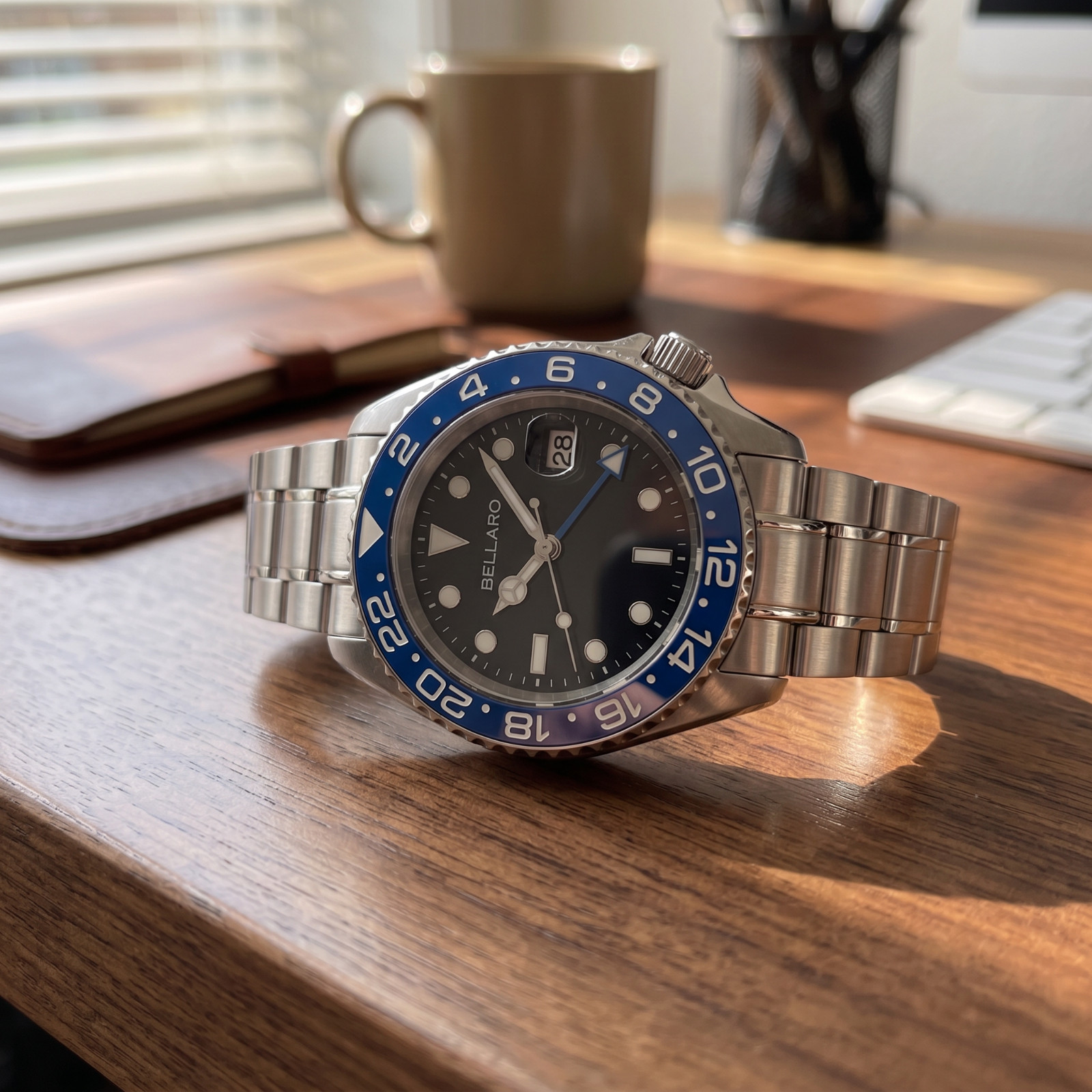 BELLARO Navex style Watch – NH35 Automatic – Sapphire Crystal Black Dial