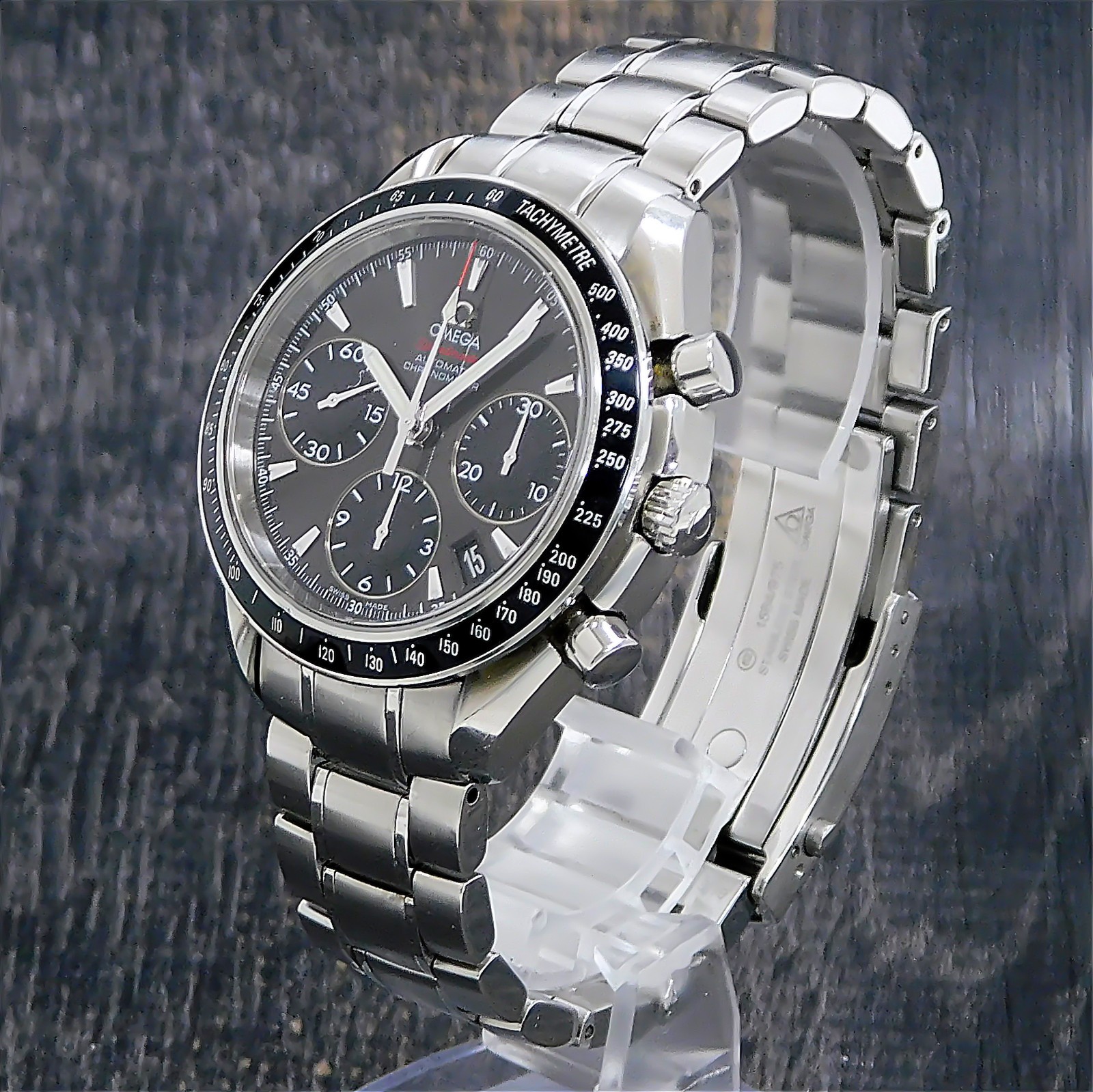OMEGA Speedmaster Date 323.30.40.40.006.001 S. Steel Auto Men’s Watch #1384B