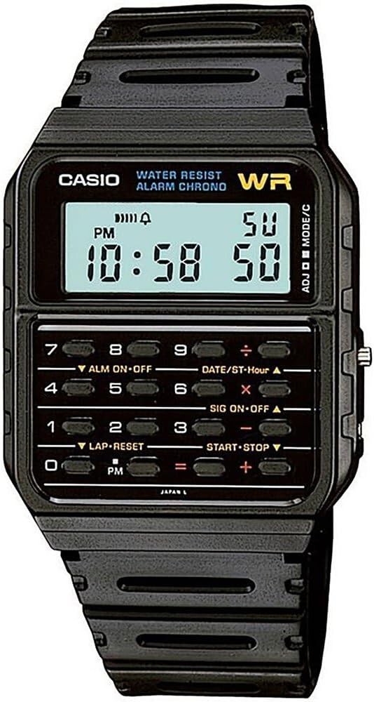 Casio Databank Watch One Size Black Rubber Strap ca-53w-1z