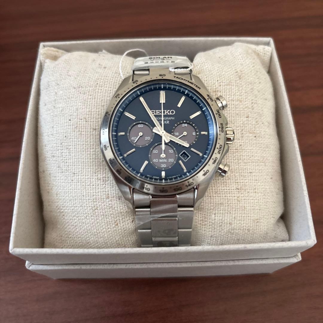 SEIKO V175-0FA0 Chronograph Men’s Watch Navy Dial SS Case