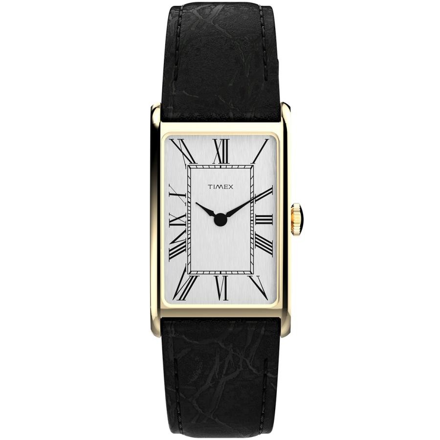 Timex 1976 Lexington Reissue TW2Y56200 Gold Tank Roman Leather Men Watch New