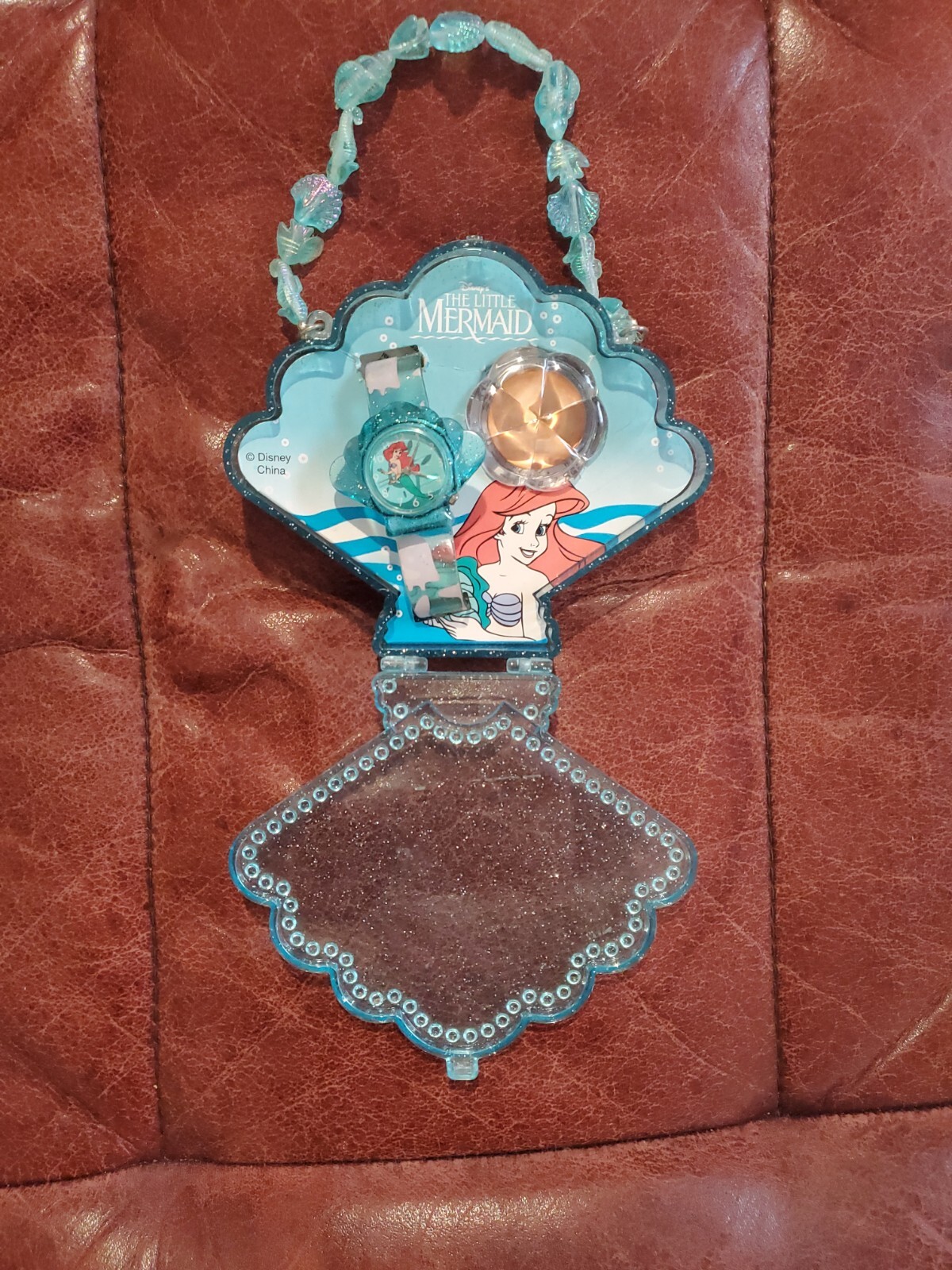 Little Mermaid Watch Clutch Lip Gloss Clamshell NOS