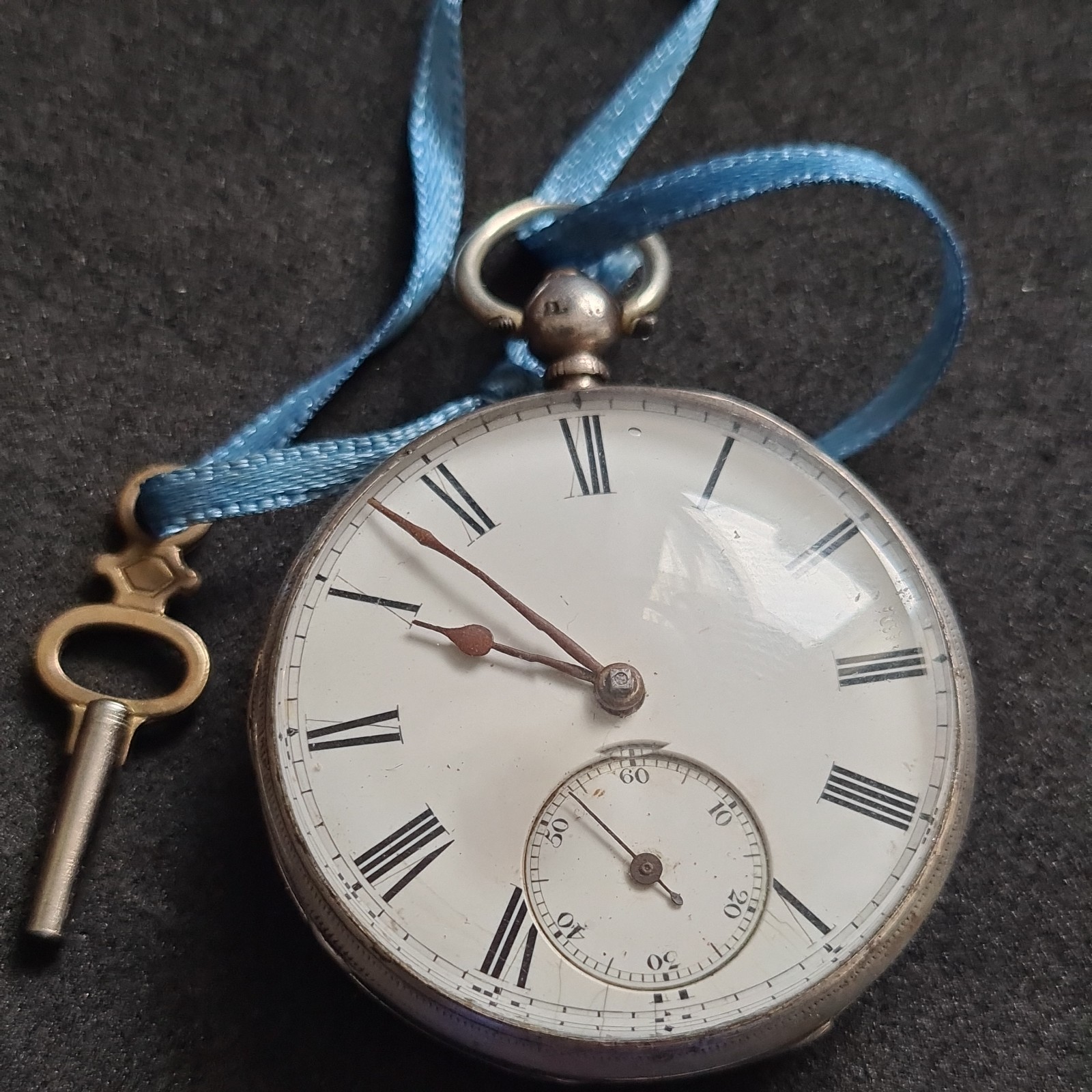 Antique Solid Silver Fusee gents London Pocket Watch 1861 W/O Ref4615