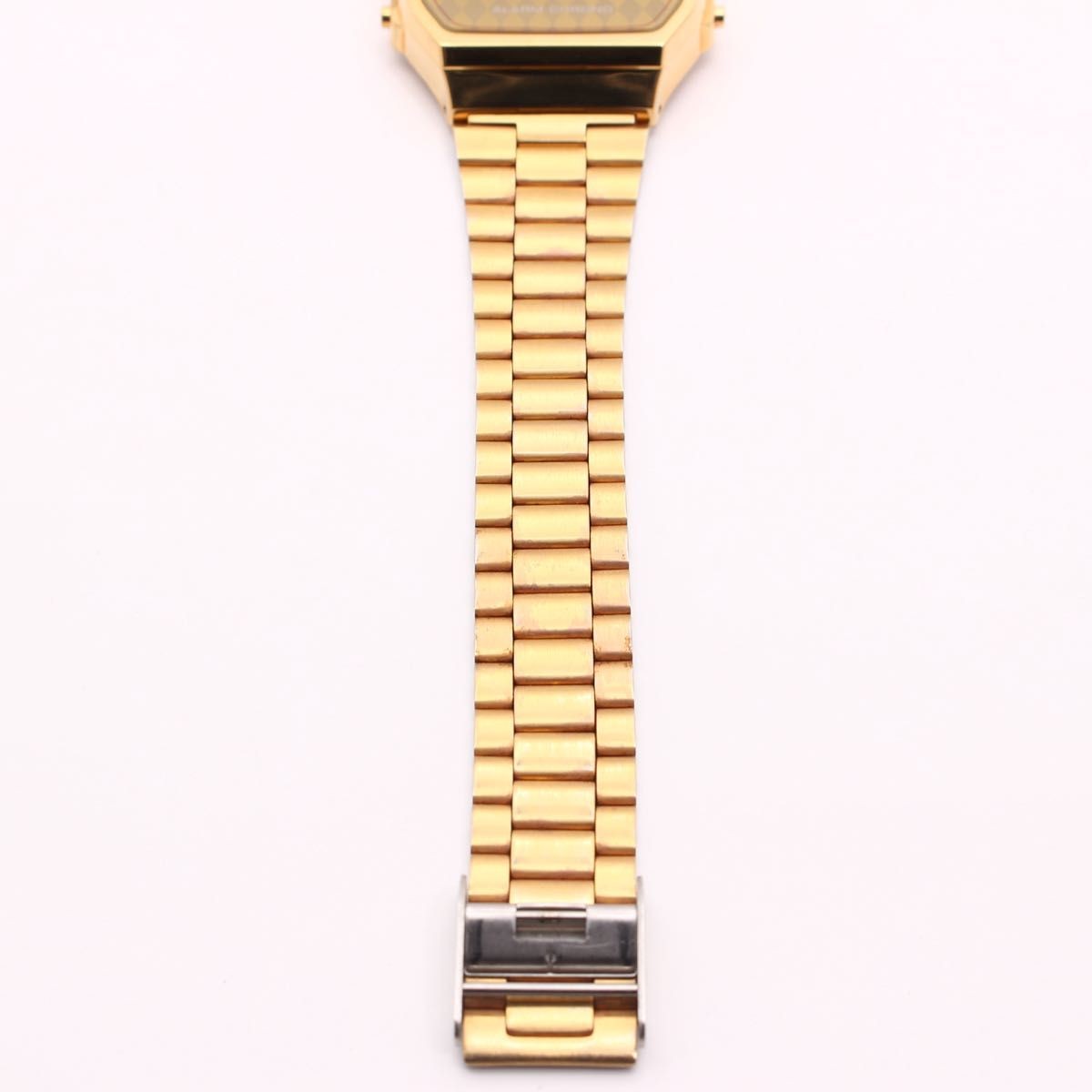 CASIO A168 Men’s Digital Watch Gold Argyle Pattern Retro Overseas Model Quartz C
