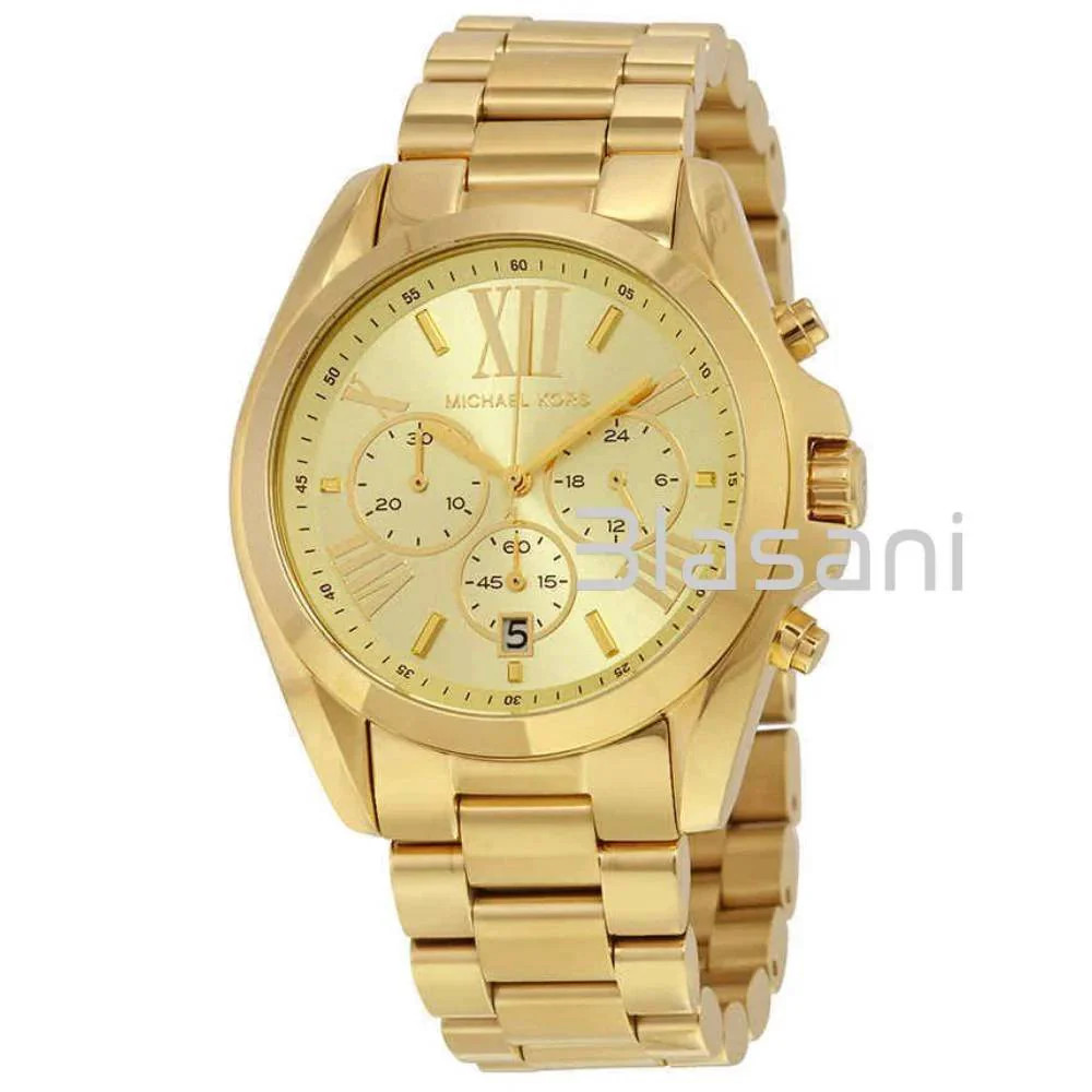 Michael Kors Original MK5605 Unisex Bradshaw Gold Chronograph Steel Watch 43mm