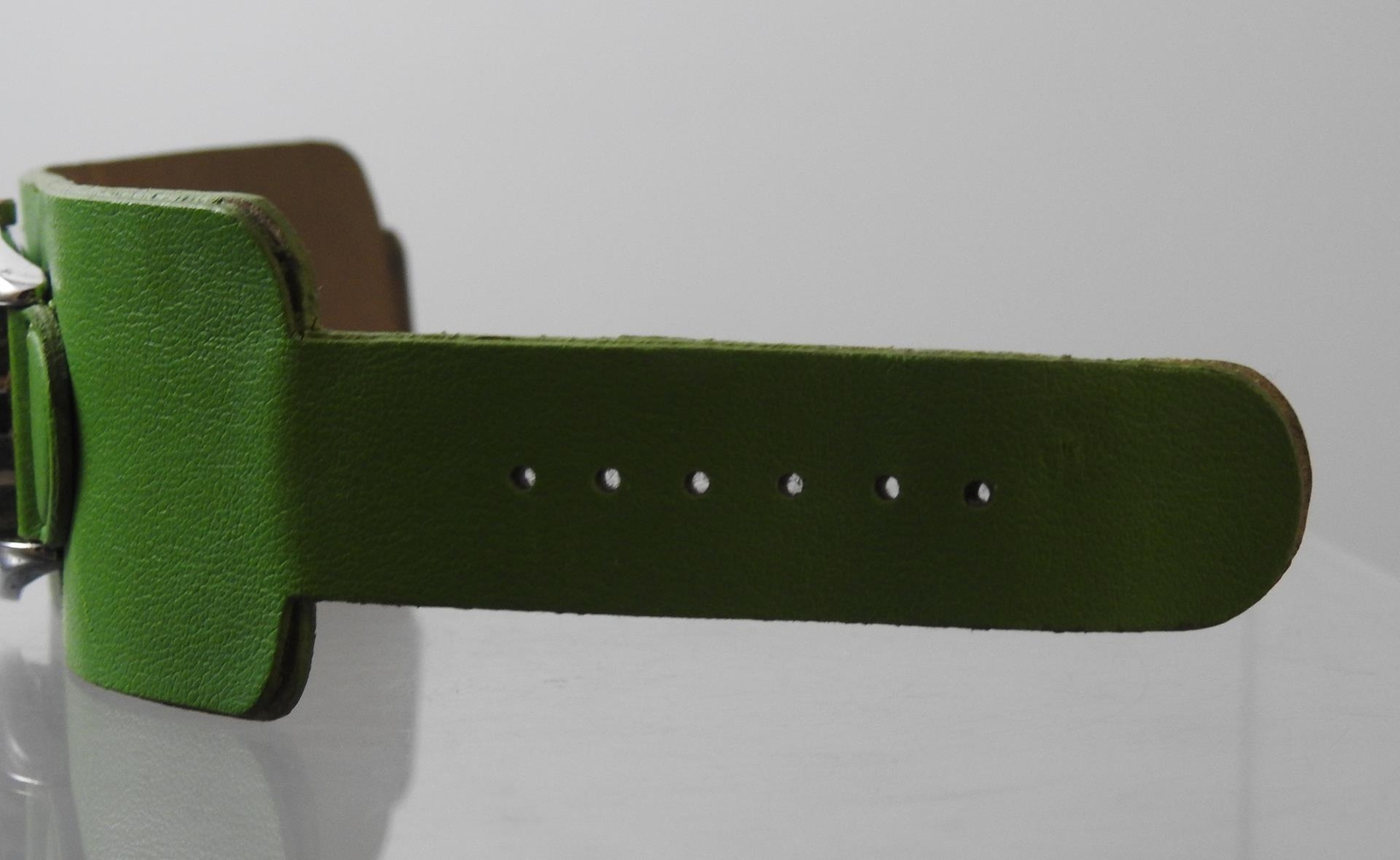 Vintage 3 Subdials Round Watch Japan Movt Rhinestone Green Needs Battery B43