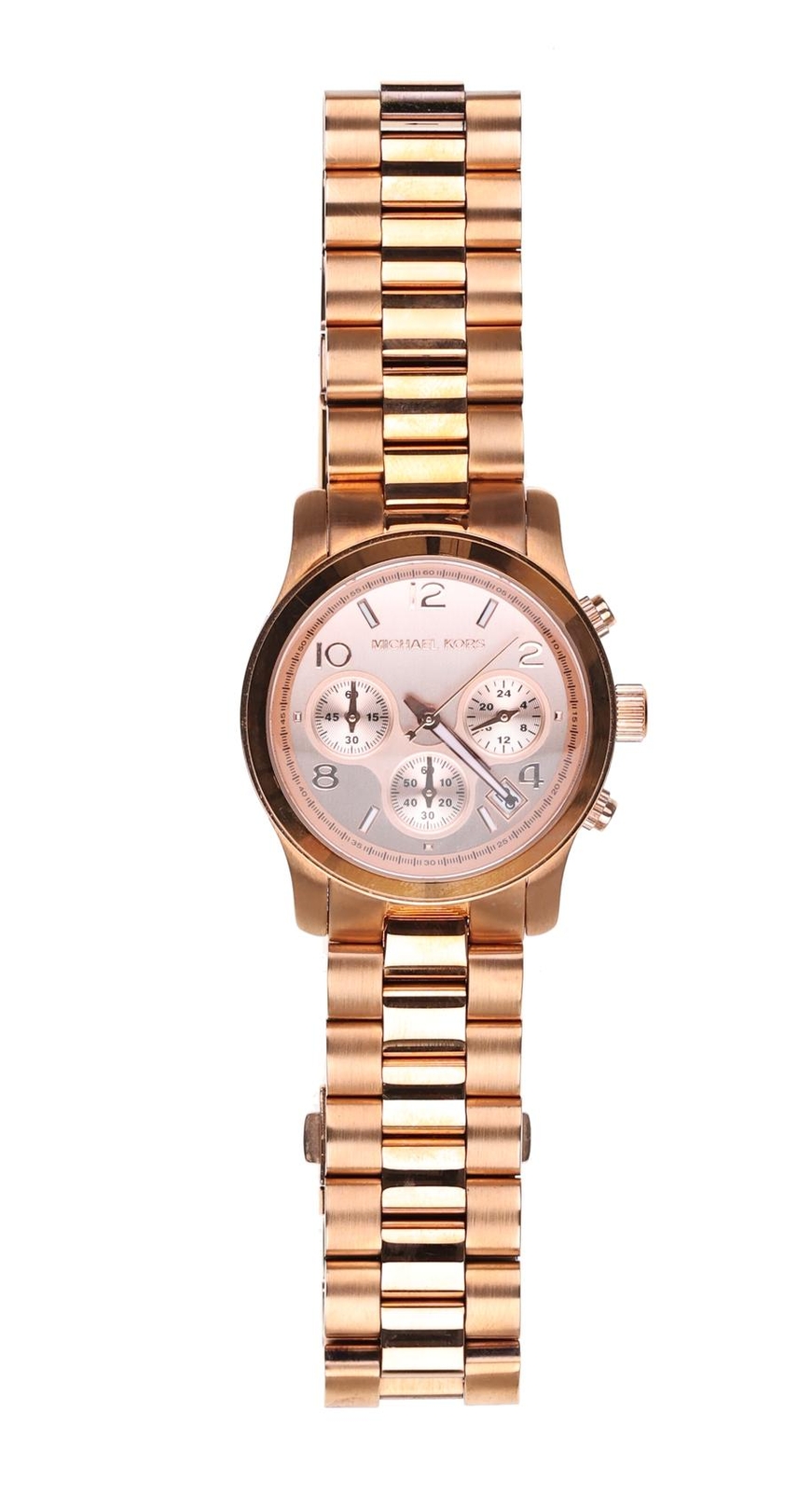 MICHAEL KORS Womens MK5128 ‘Runway’ Rose Gold Plated 37mm Watch 133396