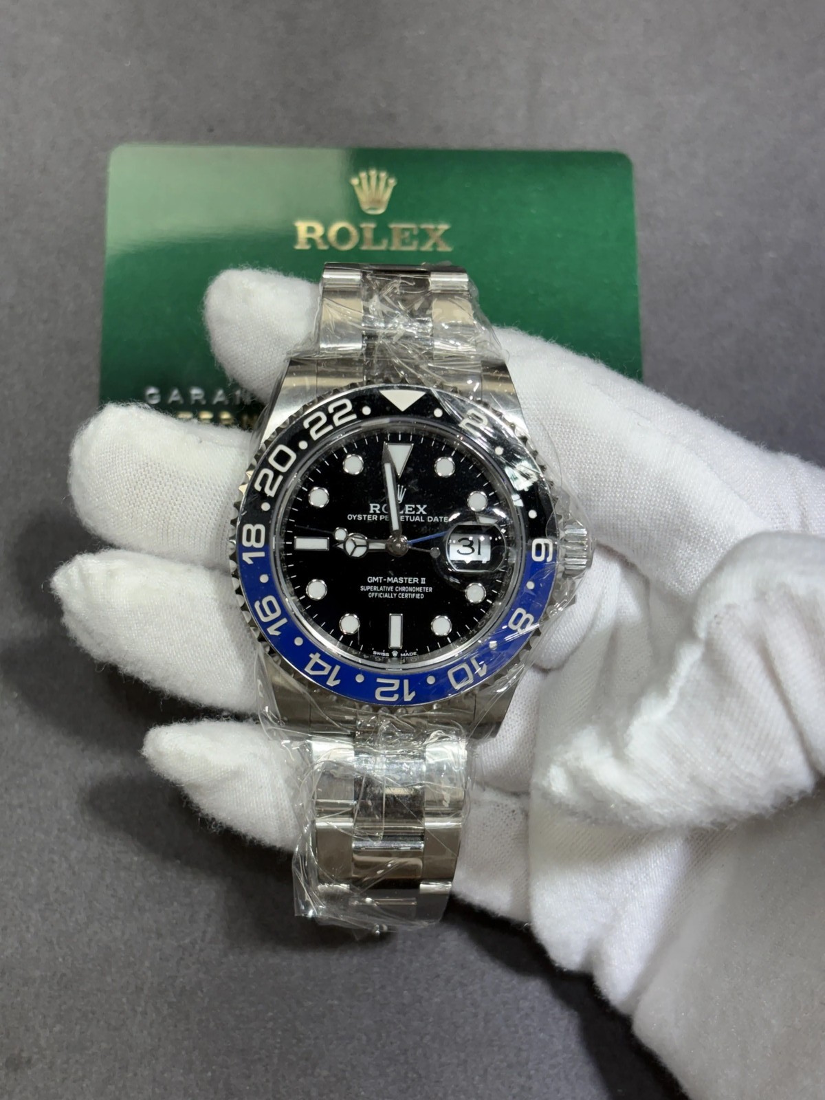 Rolex GMT-Master II Batman Black Dial on Oyster 126710BLNR Card 2023