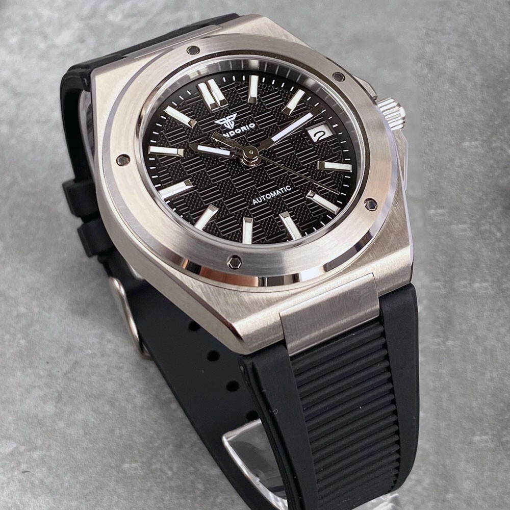 Tandorio New 40mm Black Business 10ATM Sapphire NH35A Automatic Men Watch Date