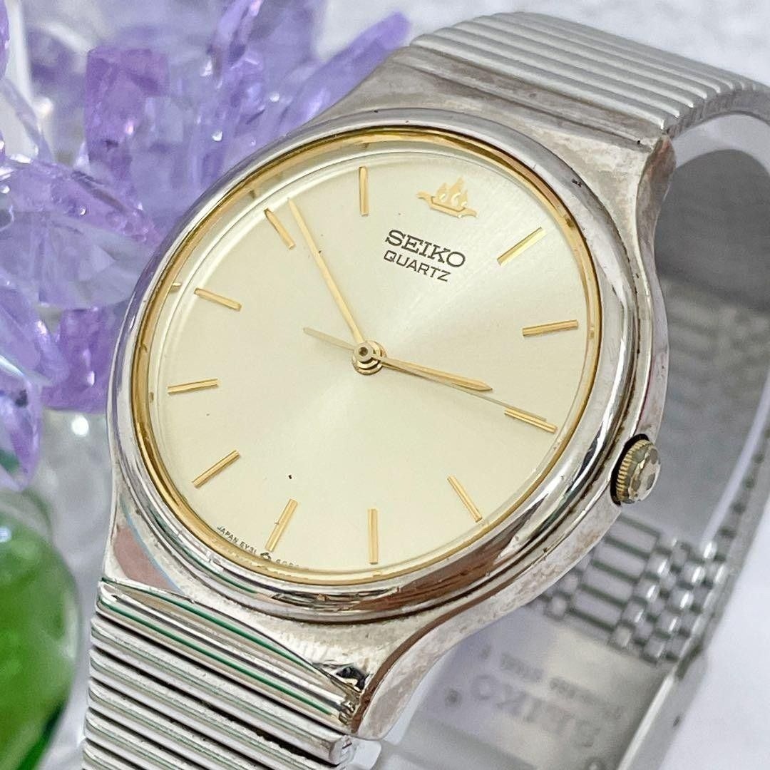 Seiko 5Y31 6020 Quartz Slim Watch Crown Logo Vintage