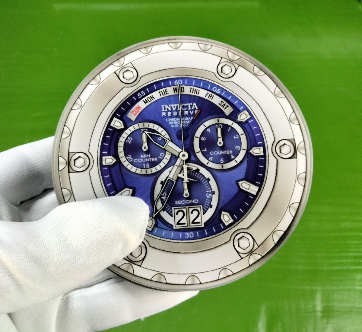 Faded Lines Invicta 6 Pc Watch Reserve FL-CS-109 Dial Glass Coaster Set in Box