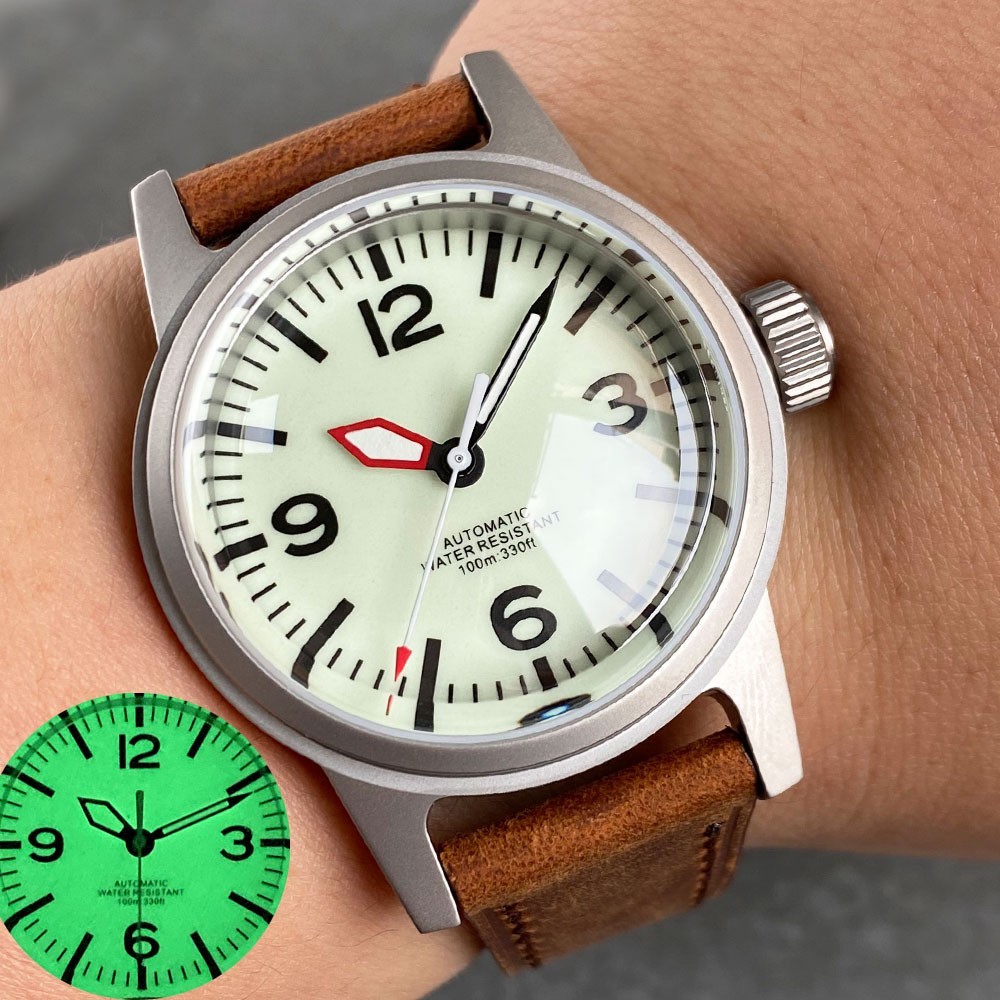 Leisure 200M Dive 36mm Miyota Mechanical Men Watch Domed Sapphire Full Lume Dial