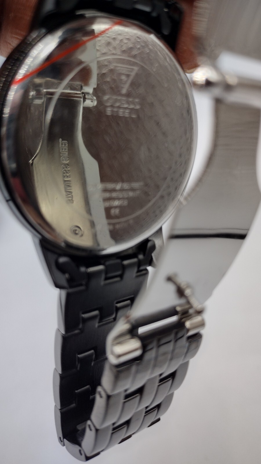 Guess: Mens Gun Metal Gray U 1072G3 Black Dial Watch With Box