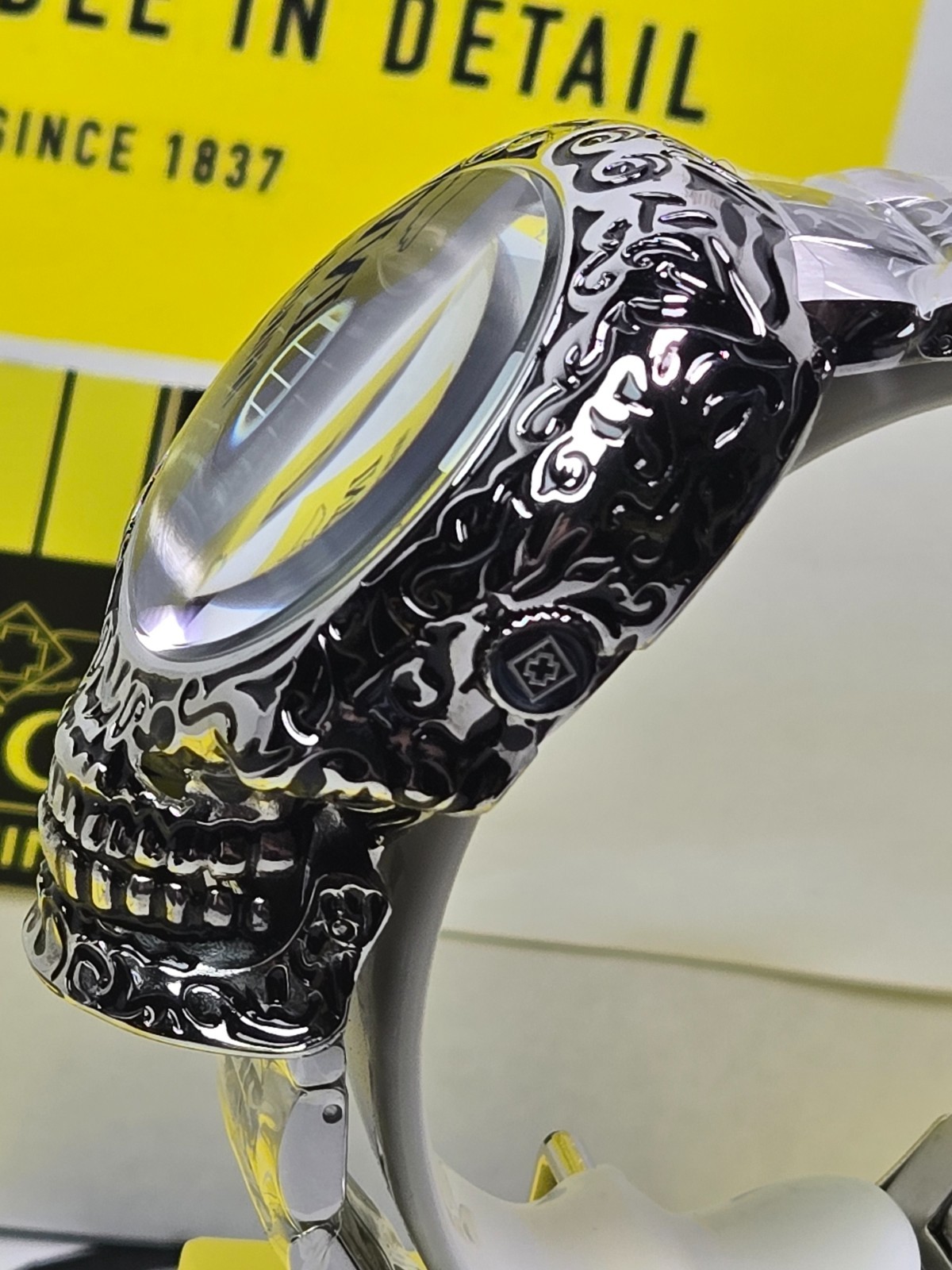 Invicta Artist Skull Automatic Mens Watch 50.5mm Skeletonized Steel & Black NEW