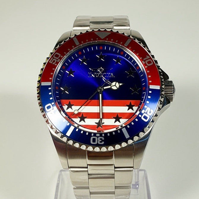 48942 Invicta Mens Pro Diver Stars and Stripes Edition 43mm Dial 200m Watch NIB