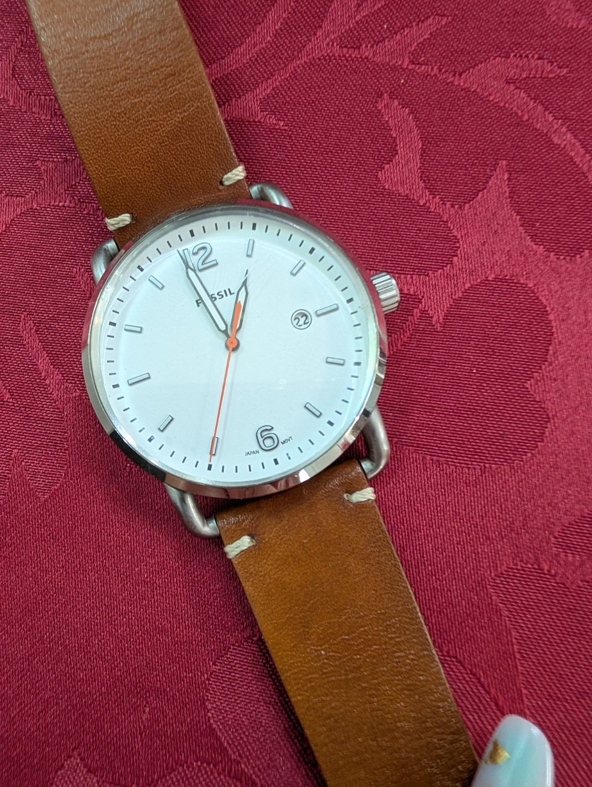Fossil Analog Wristwatch The Commuter Leather Strap Untested