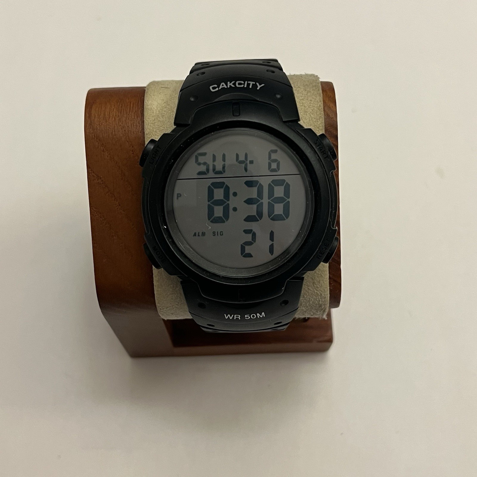 CakCity Men’s Digital Sports Watch 48MM Black Plastic Bands LED