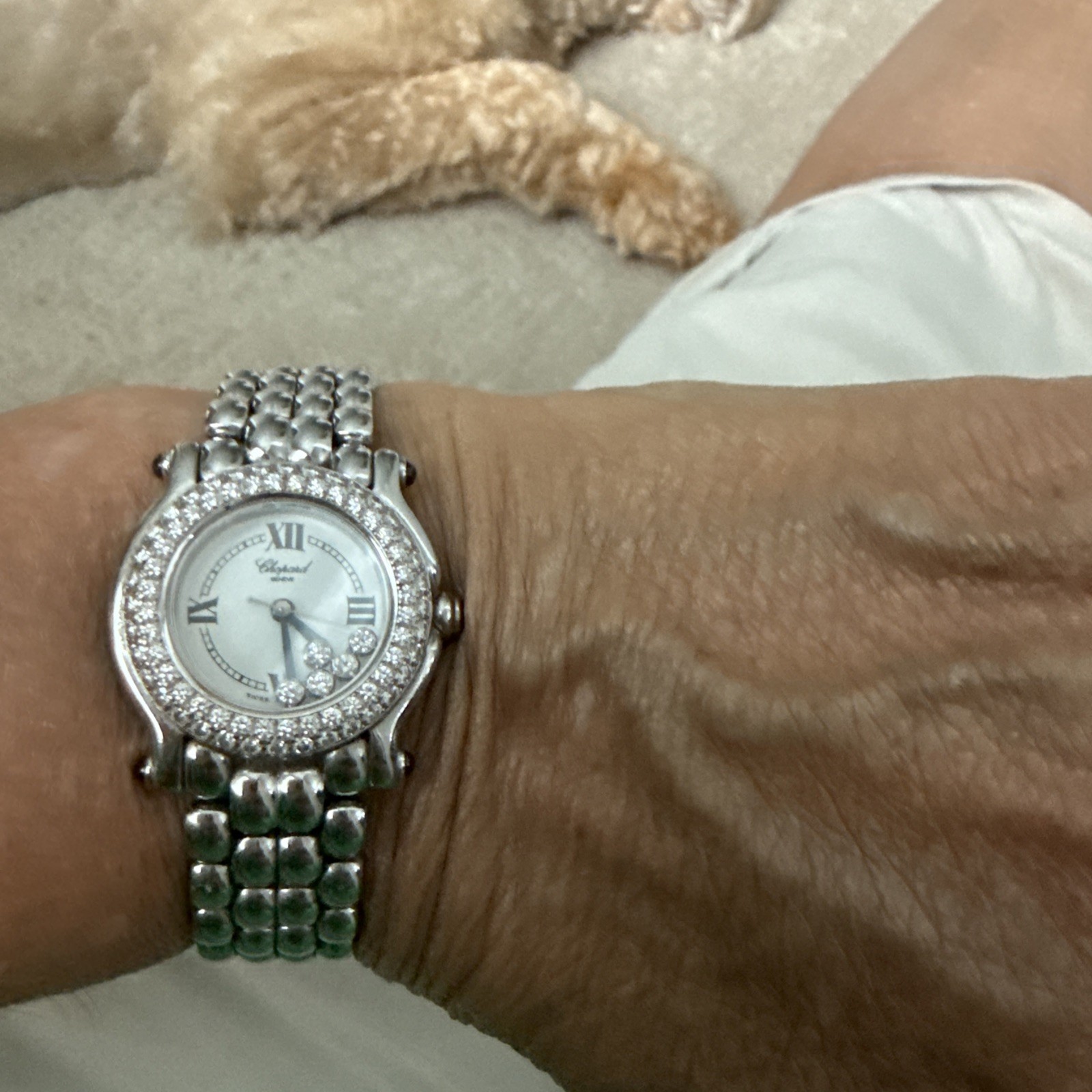 Chopard Happy Sport 27/8236-23 SS Quartz 7 Floating Diamond Dial Lady Watch 32mm