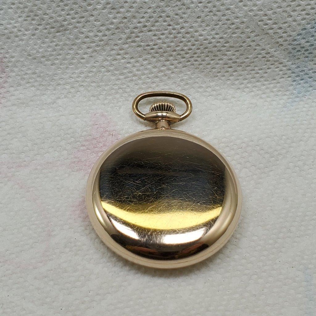 VINTAGE 1916 BURLINGTON 16S GOLD FILLED 19 JEWELS POCKET WATCH * RUNS * G106