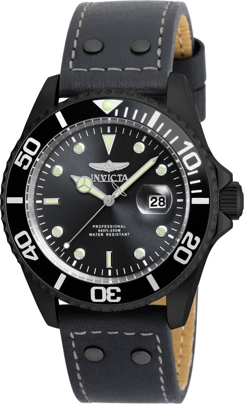 Invicta Men’s 43mm Pro Diver Date Quartz Gunmetal/Black Tone Dial 200m SS Watch